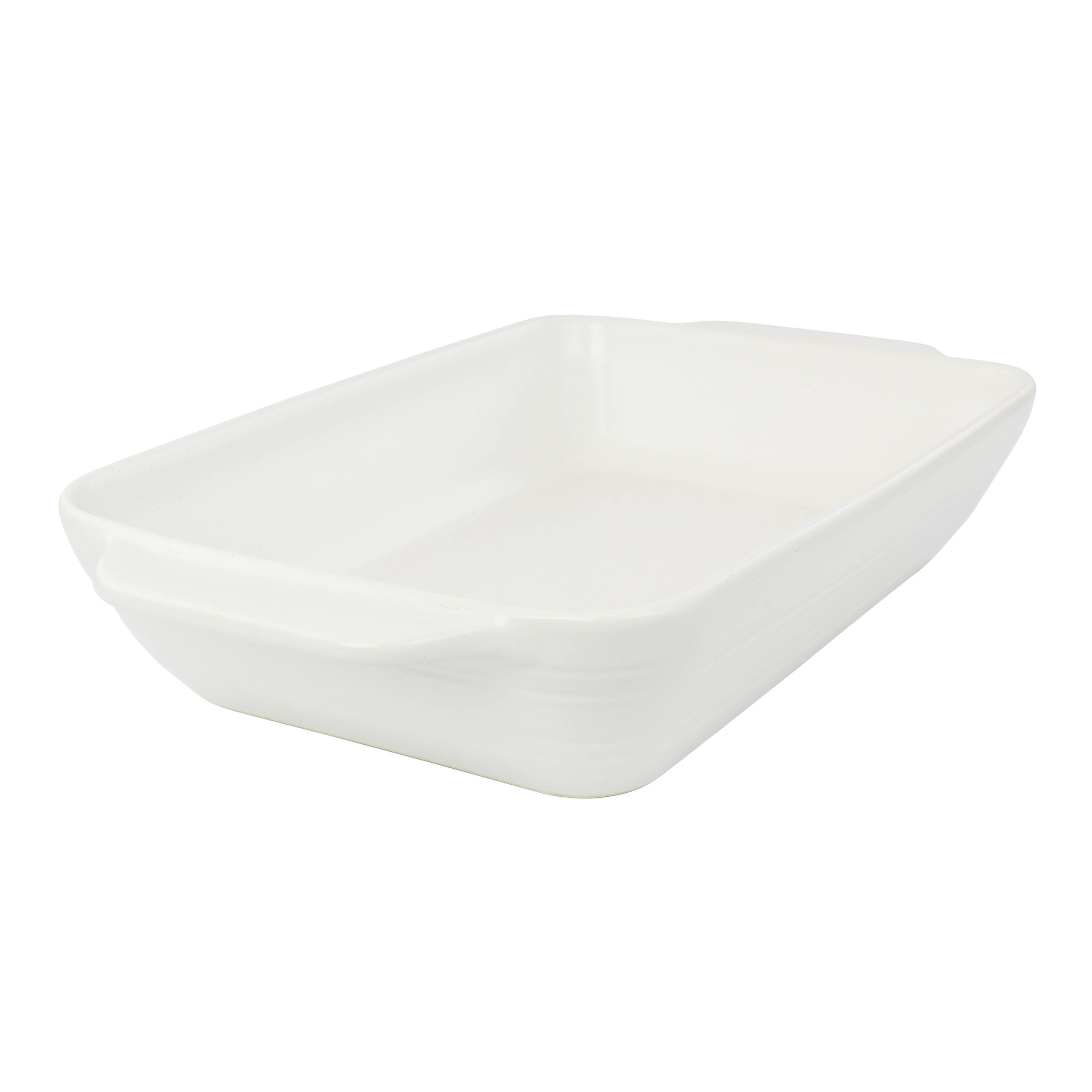 Gibson - 4 Quart Rectangular Stoneware Baker - White Speckle