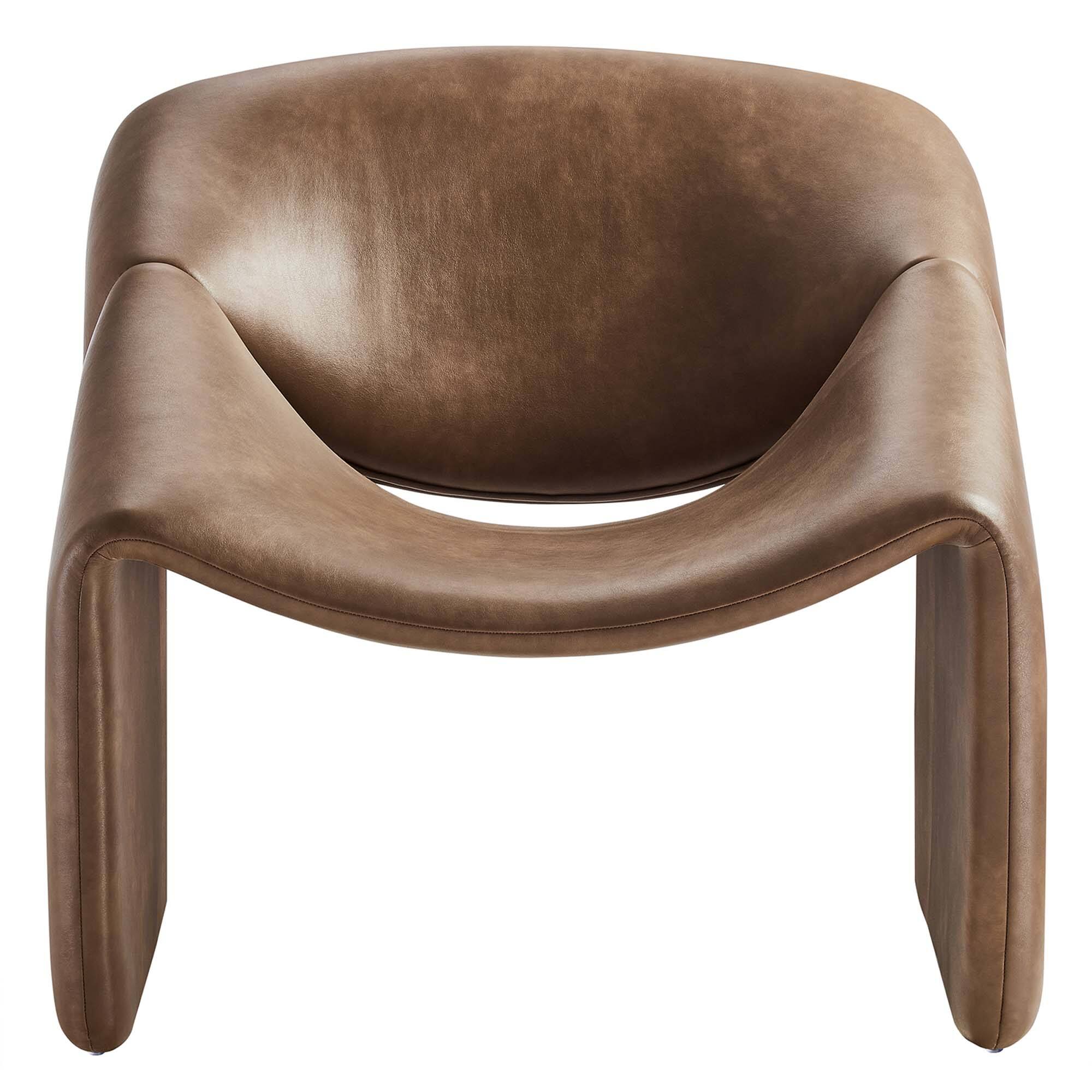 Alt View 4. Modway - Vivi Vegan Leather Accent Chair by Modway - Brown.