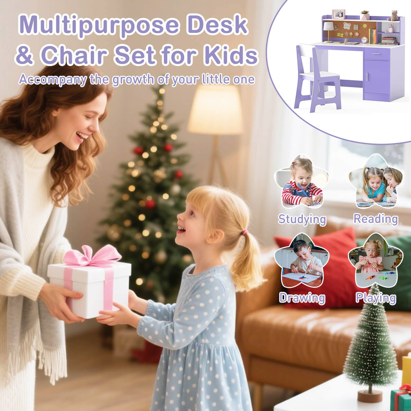 Multipurpose Desk & Chair Set for Kids  
Accompany the growth of your little one  

Studying  
Reading  
Drawing  
Playing