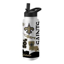 Logo Brands - New Orleans Saints 34oz. Native Quencher Bottle - Multicolor