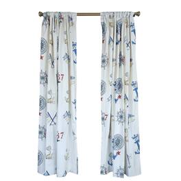 RLF Home - Ralph Lauren Navigator 100% Cotton Rod Pocket Window Curtain set of 2 Panels 100" x 84" - Off-White