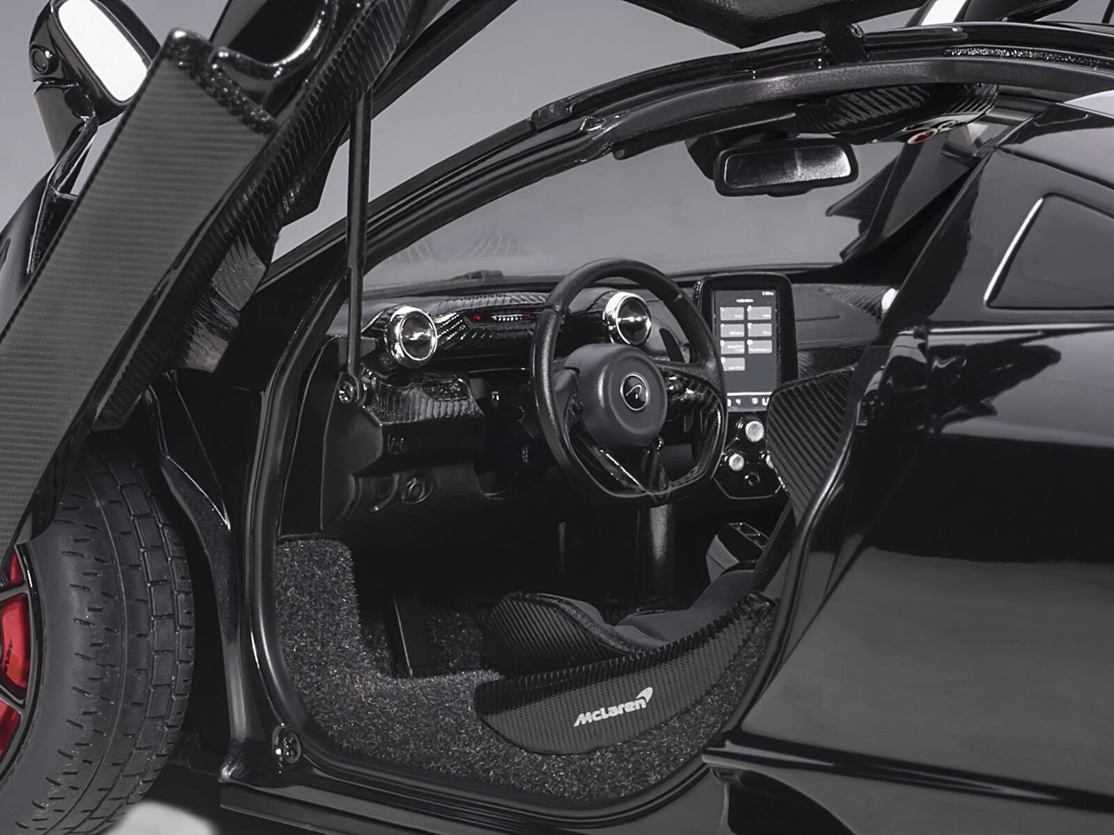 Alt View 2. Autoart - McLaren Senna Stealth Cosmos Black with Carbon Accents 1/18 Model Car by Autoart.