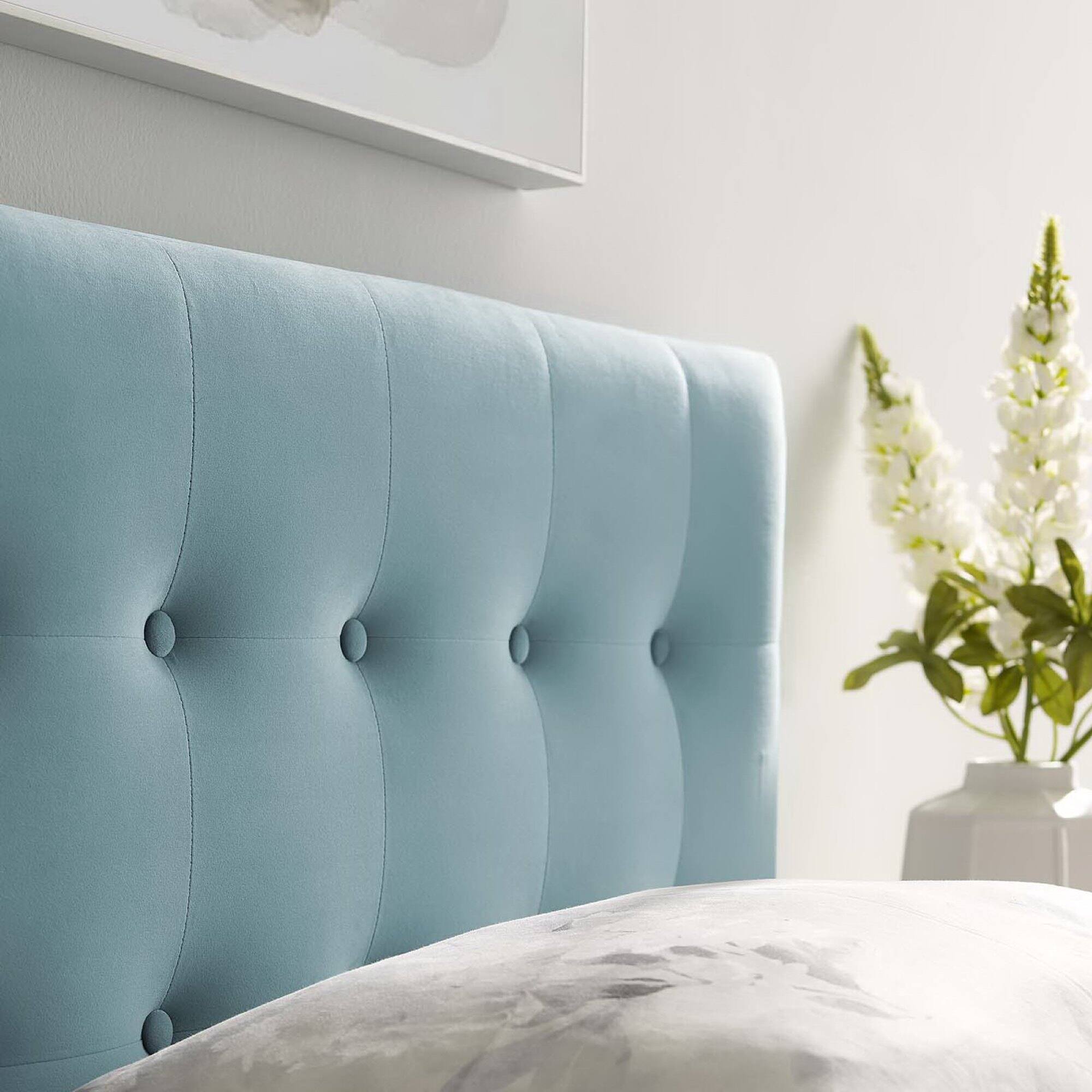 Alt View 3. Modway - Emily Biscuit Tufted Performance Velvet Twin Headboard by Modway - Blue.