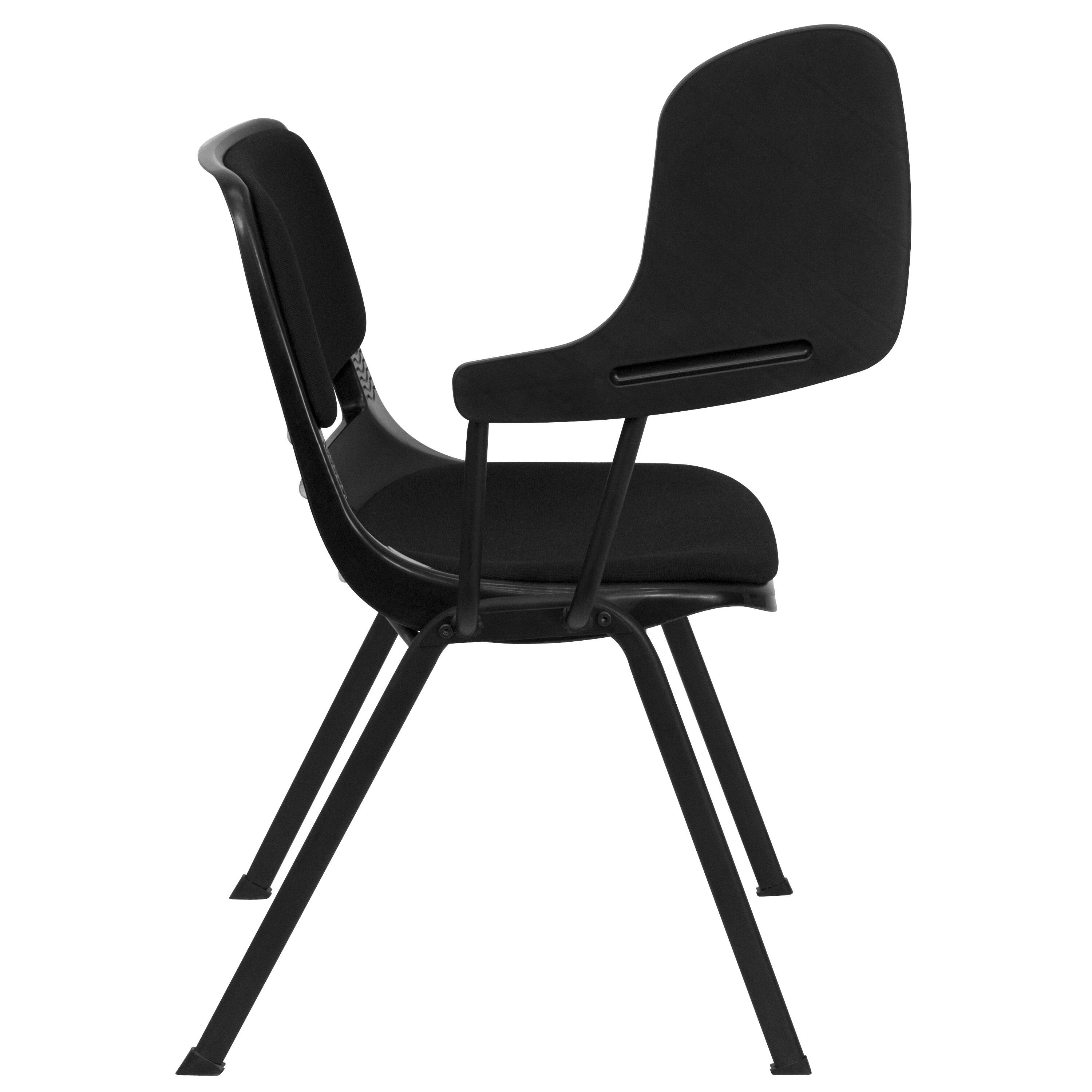 Alt View 10. Emma + Oliver - Padded Ergonomic Shell Chair with Right Handed Flip-Up Tablet Arm - Black.