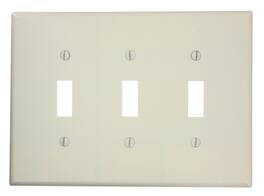 Leviton - 3-Gang Midway Toggle Switch Wallplate, Model 80511-I - Ivory