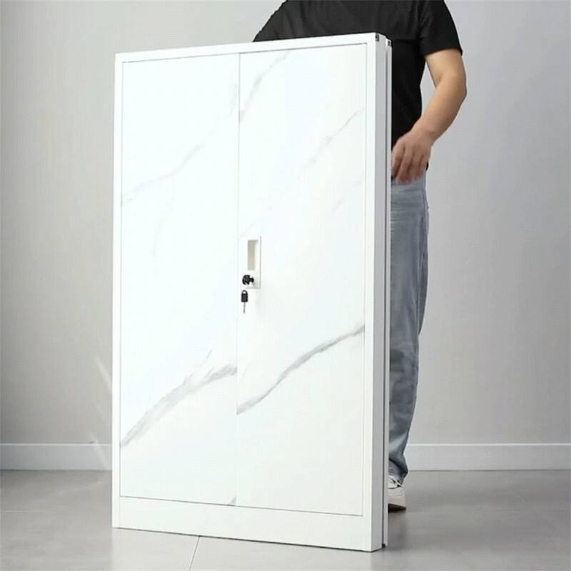 Alt View 1. HTUTWOO - Storage Cabinet with Locking Doors - Adjustable Shelf, Folding Filing Storage Cabinet for Home Office, School, Garage - White.