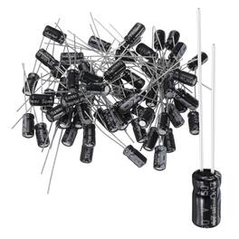 Unique Bargains - 0.47uF 50V 4x7mm Electrolytic Capacitor, 105C High Temp Radial Leads, for TVs/LCDs/VCD, 60pcs - Black