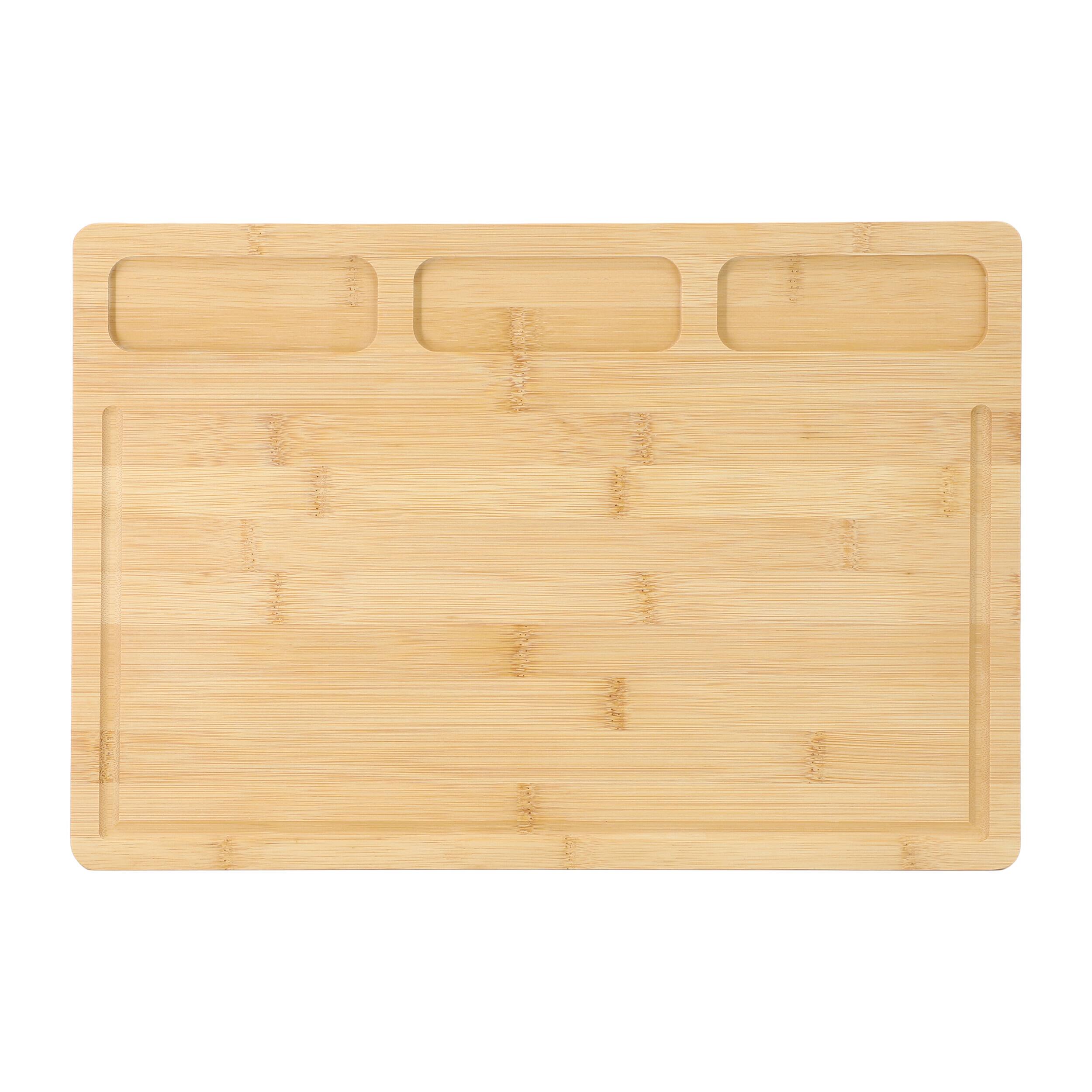 Alt View 4. MegaChef - MegaChef 3 Piece Bamboo Cutting, Prep and Serving Boards - Brown.