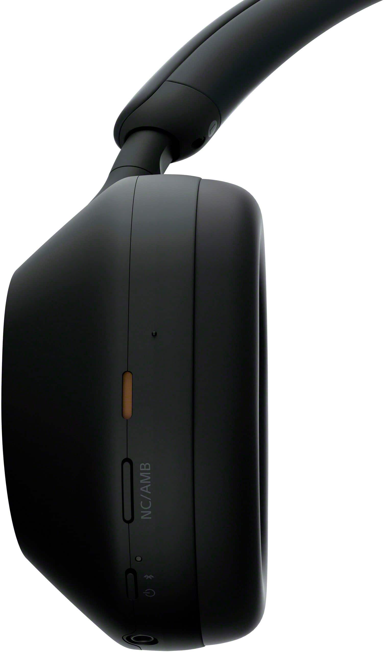 Left. Sony - WH-1000XM5 Wireless Noise Cancelling Over-the-Ear Headphones with Soft Case - Black.