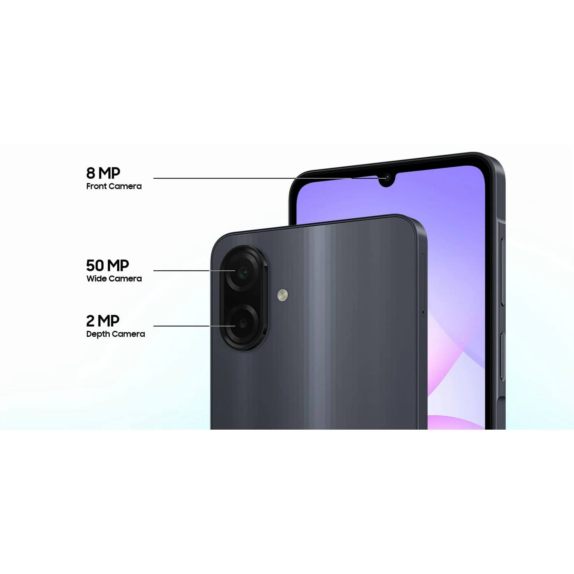 8 MP Front Camera  
50 MP Wide Camera  
2 MP Depth Camera