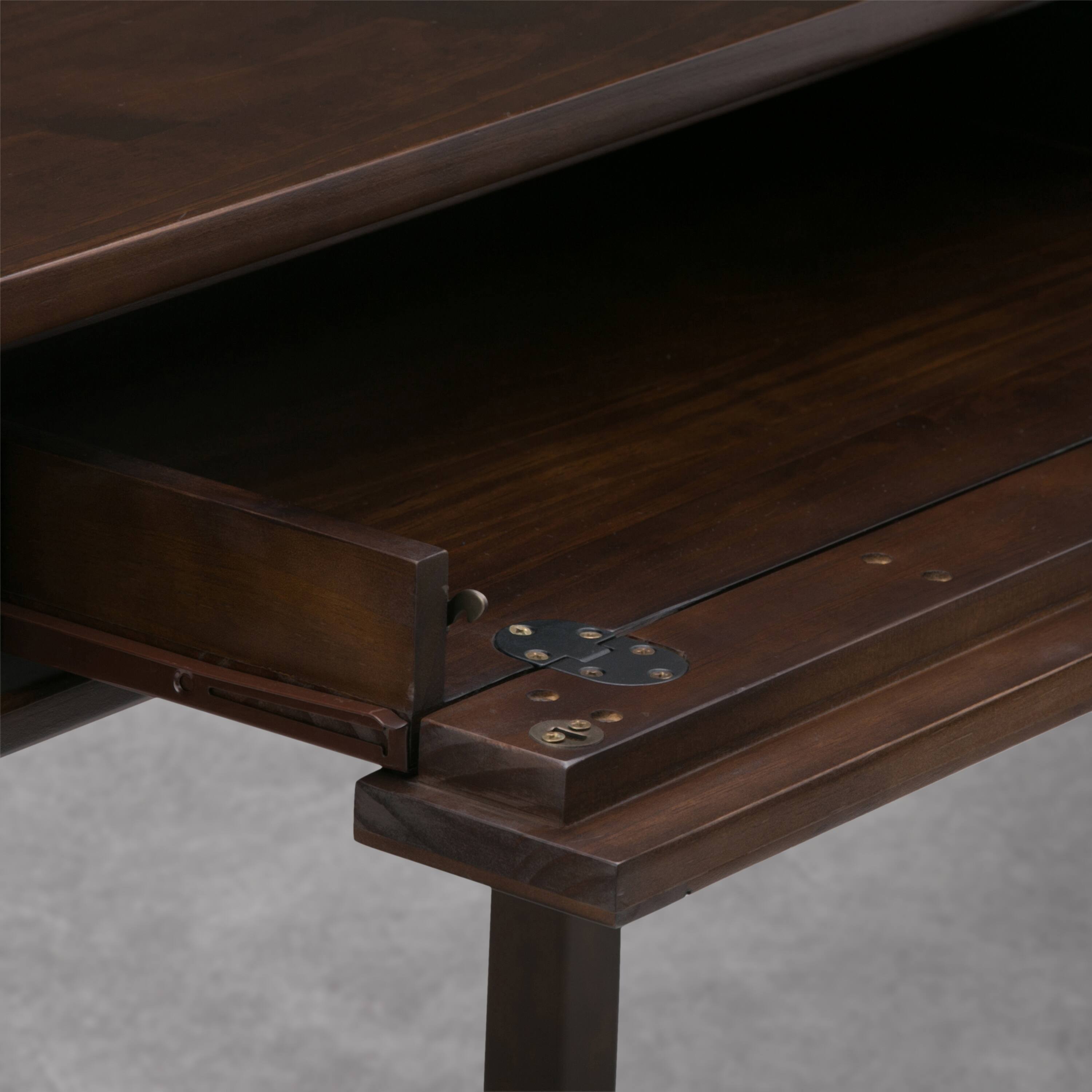 Alt View 2. Simpli Home - Warm Shaker 48 inch Wide Solid Wood Rectangular Desk, Mocha Brown - Mocha Brown.