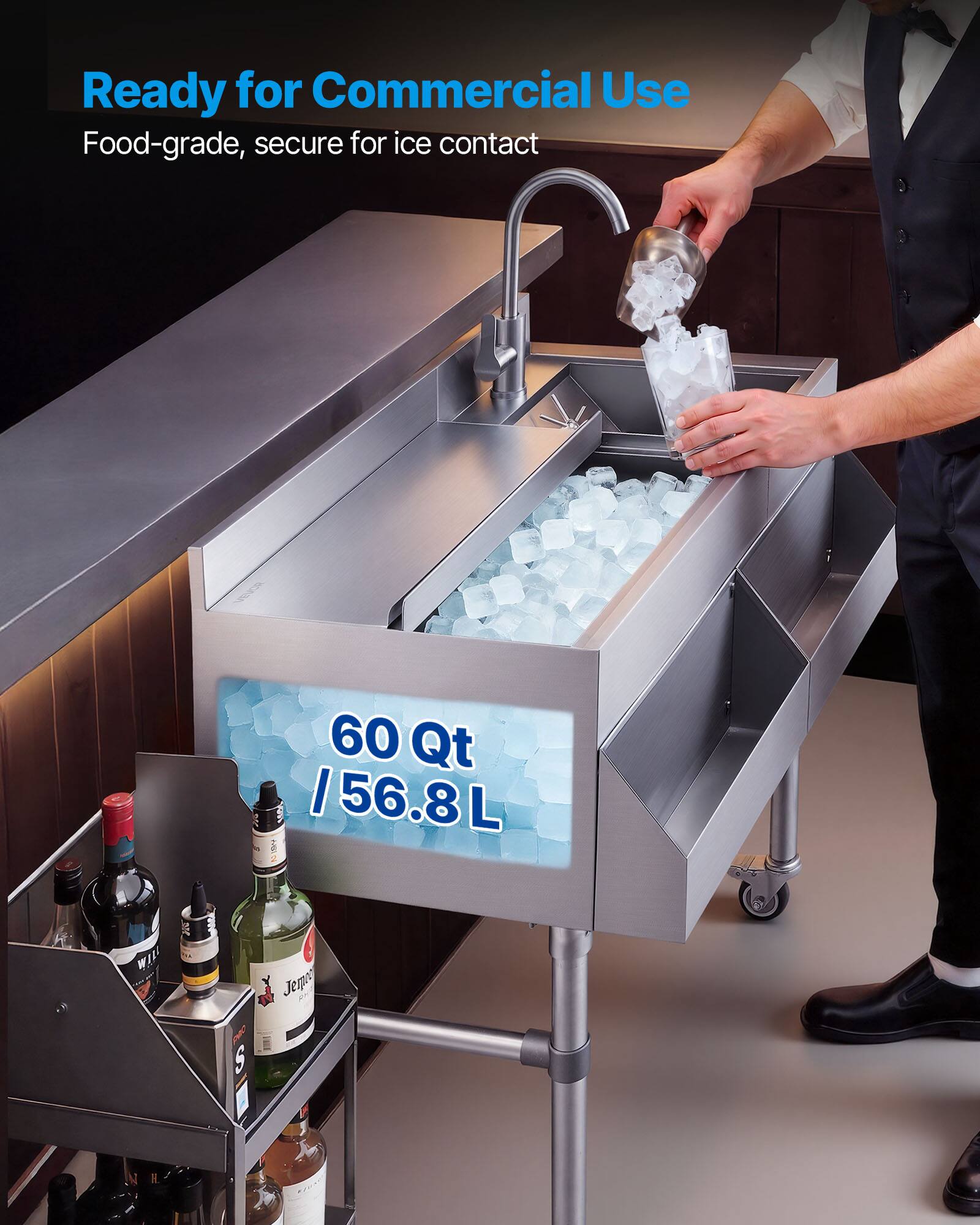 Ready for Commercial Use  
Food-grade, secure for ice contact  
60 Qt / 56.8 L
