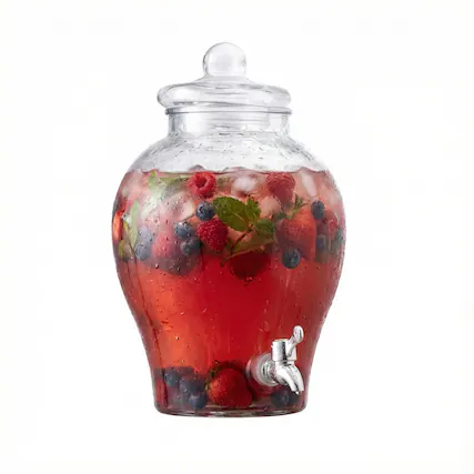 Front. Style Setter - Sanford Glass Beverage Dispenser 204.8 OZ. - Clear.