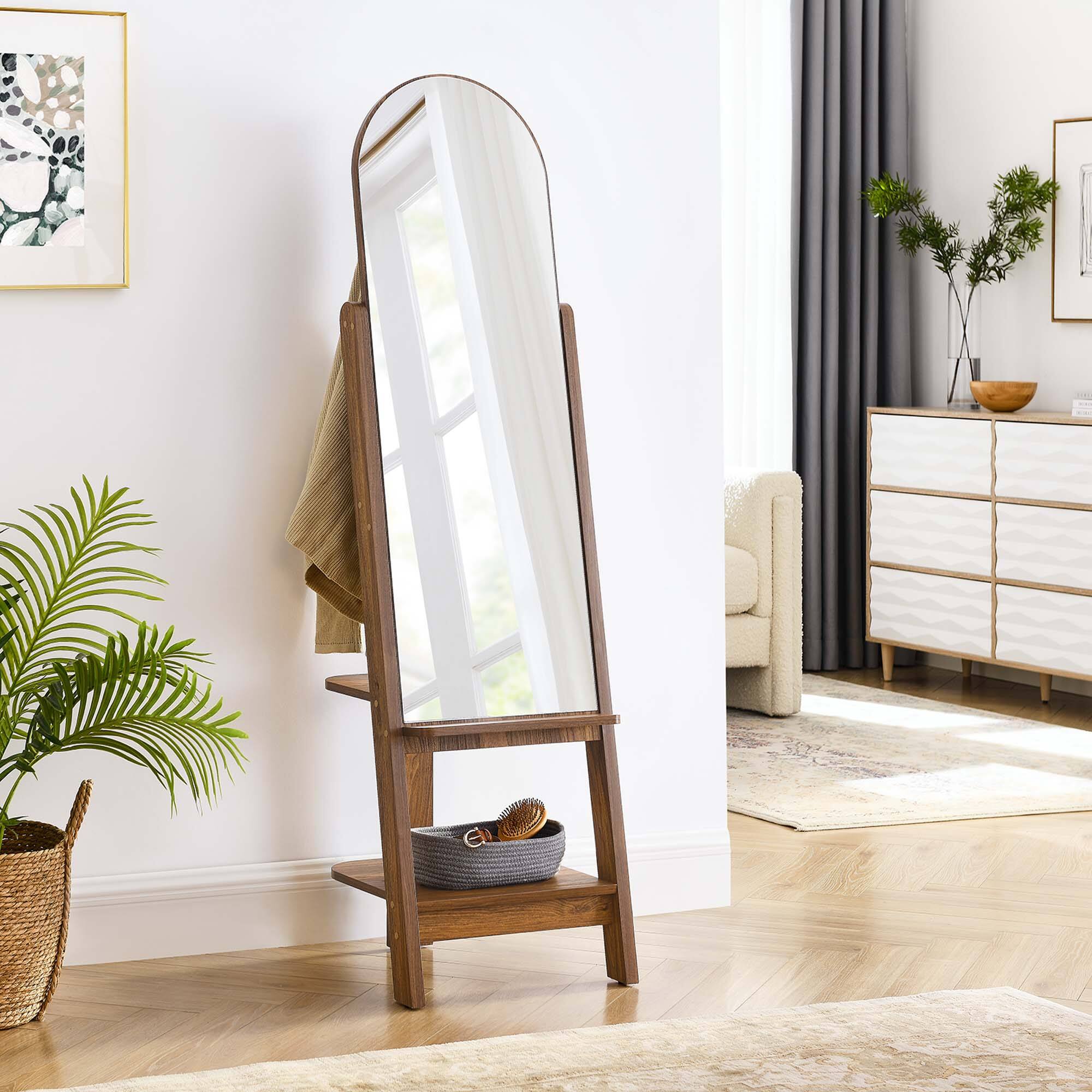 Ascend Standing Mirror by Modway - Walnut