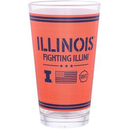 Indigo Falls - Illinois Fighting Illini 16oz. OHT Military Appreciation Pint Glass - Multicolor