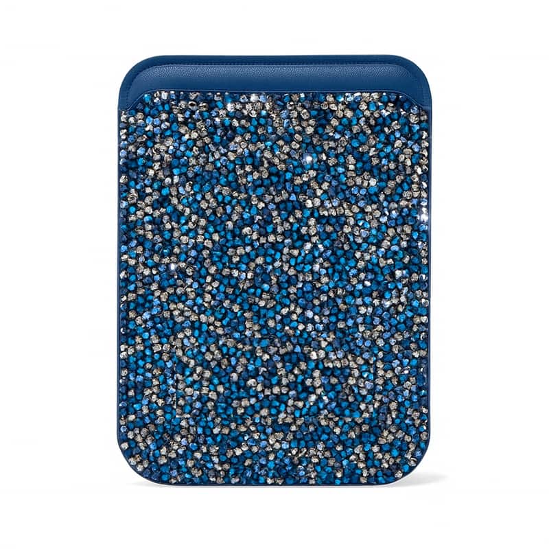 Entronix - Rhinestone Magnetic Wallet Attachment for MagSafe & Magnetic Phone Cases – Glitter Card Holder Accessory - Blue