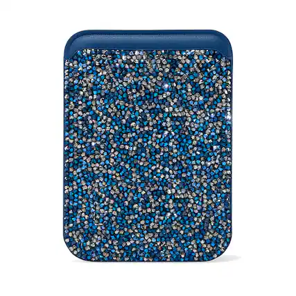 Front. Entronix - Entronix Rhinestone Magnetic Wallet Attachment for MagSafe & Magnetic Phone Cases – Glitter Card Holder Accessory - Blue.
