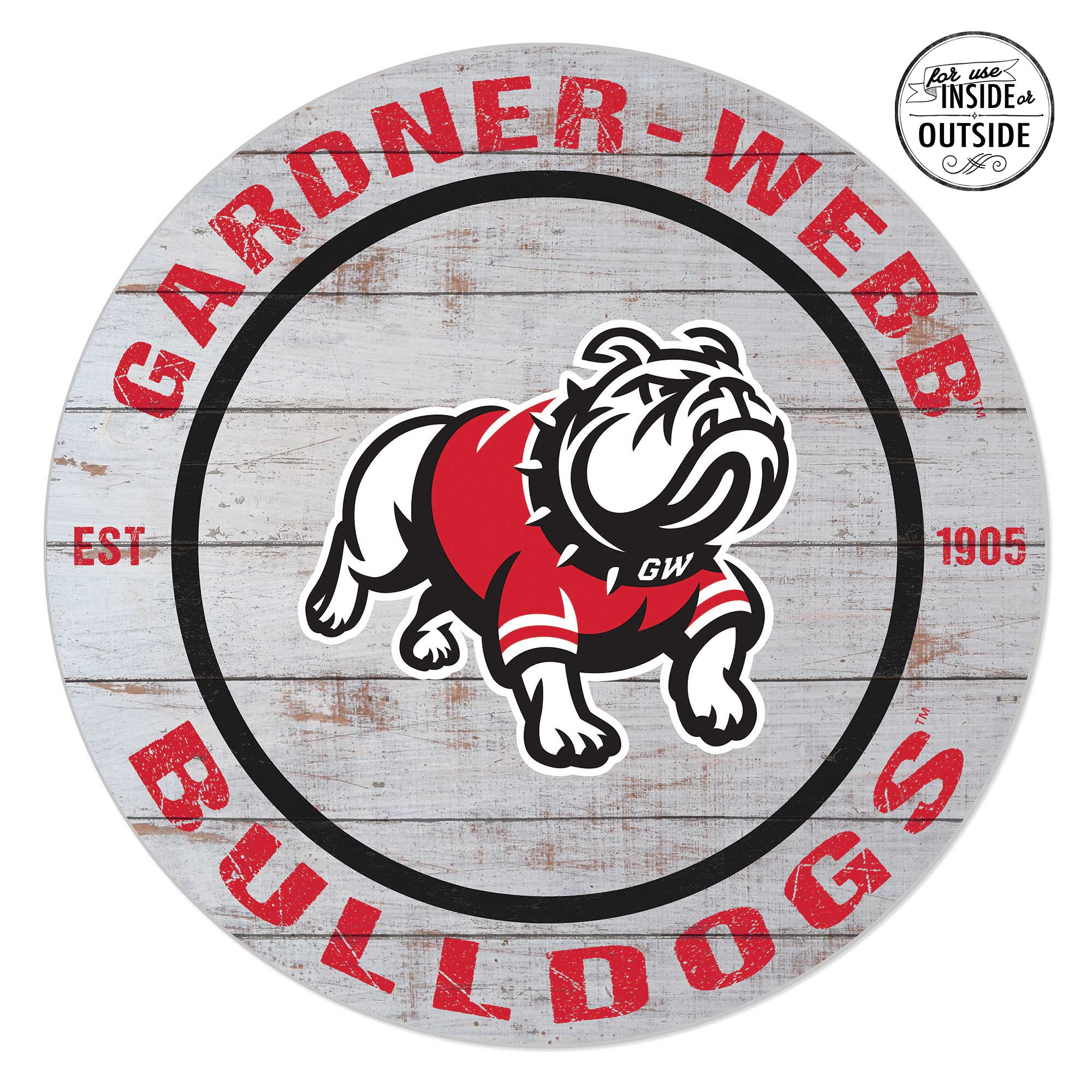 Gardner-Webb Bulldogs 20'' x 20'' Indoor/Outdoor Weathered Circle Sign