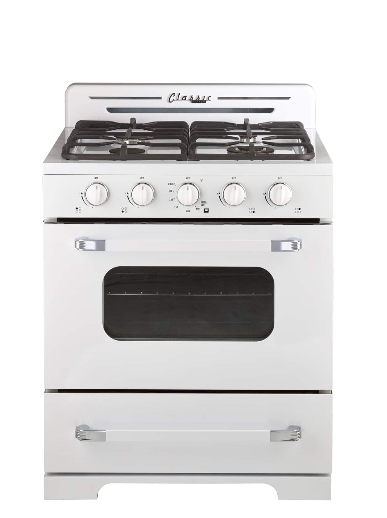 Unique Appliances - Classic Retro 3.9 Cu. Ft.  Propane Range w/ Battery Ignition - Marshmallow White - Front_Zoom