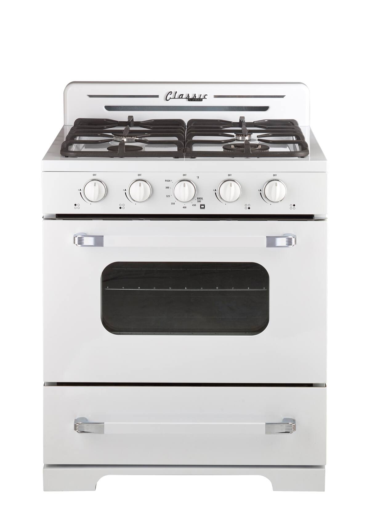Unique Appliances - Classic Retro 3.9 Cu. Ft. Propane Range w/ Battery Ignition - Marshmallow White