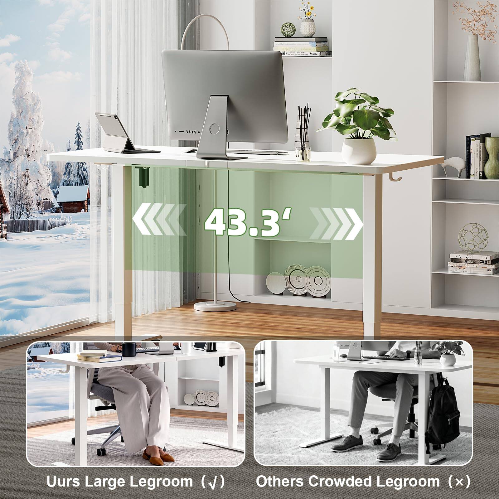 J N 43.3' Uurs Large Legroom (√) Others Crowded Legroom (x)