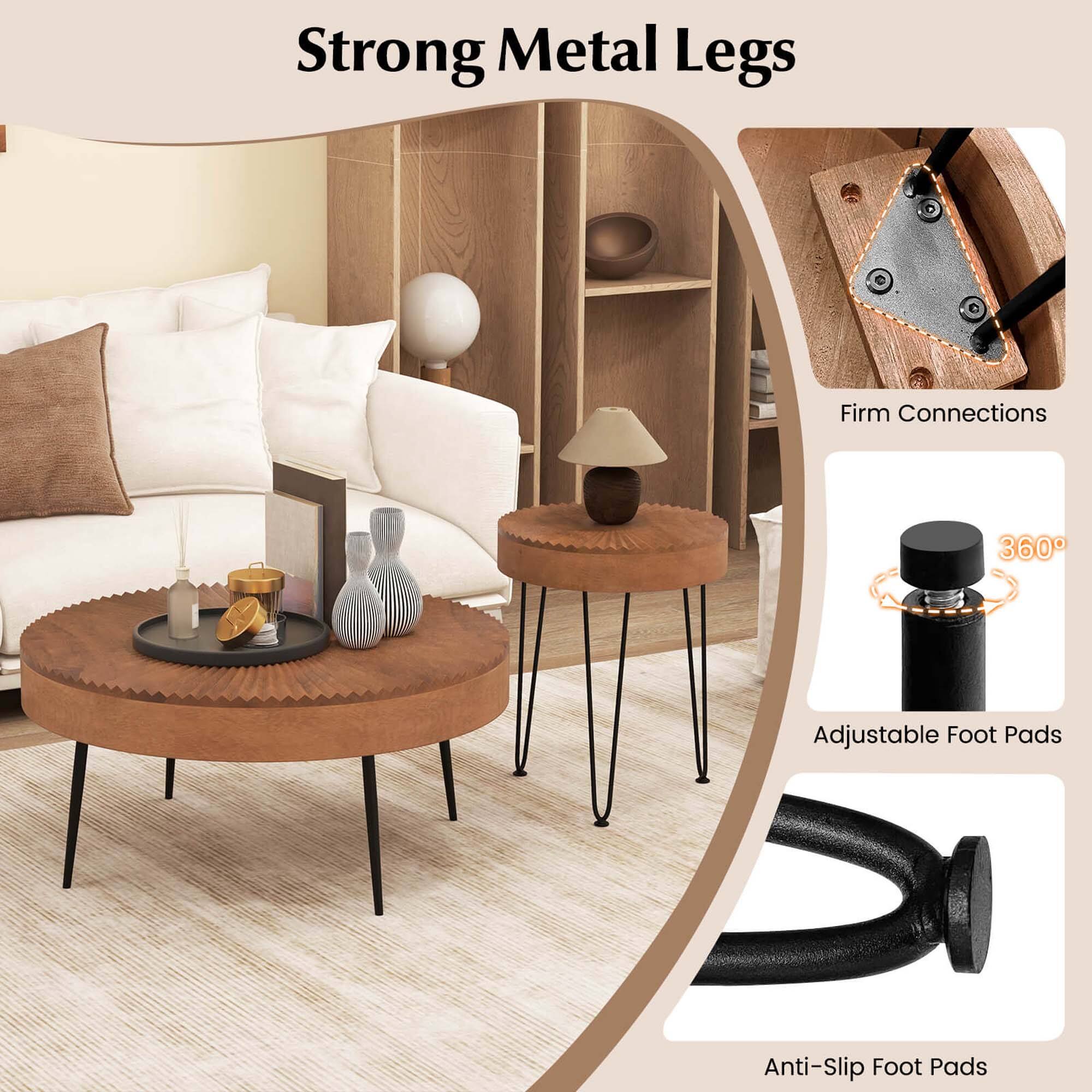 Strong Metal Legs: Firm Connections, 360 Adjustable Foot Pads, Anti-Slip Foot Pads