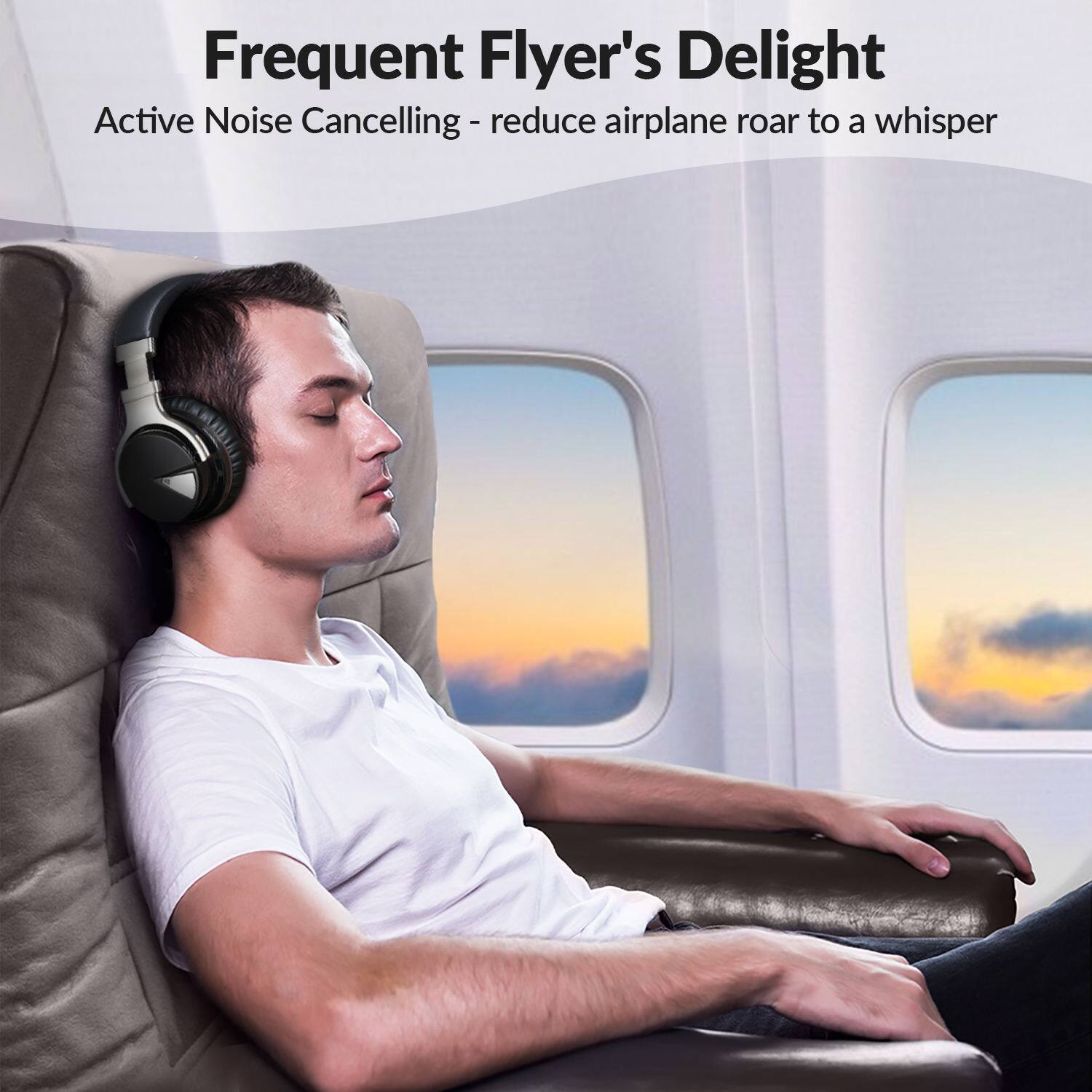 Frequent Flyer's Delight  
Active Noise Cancelling - reduce airplane roar to a whisper
