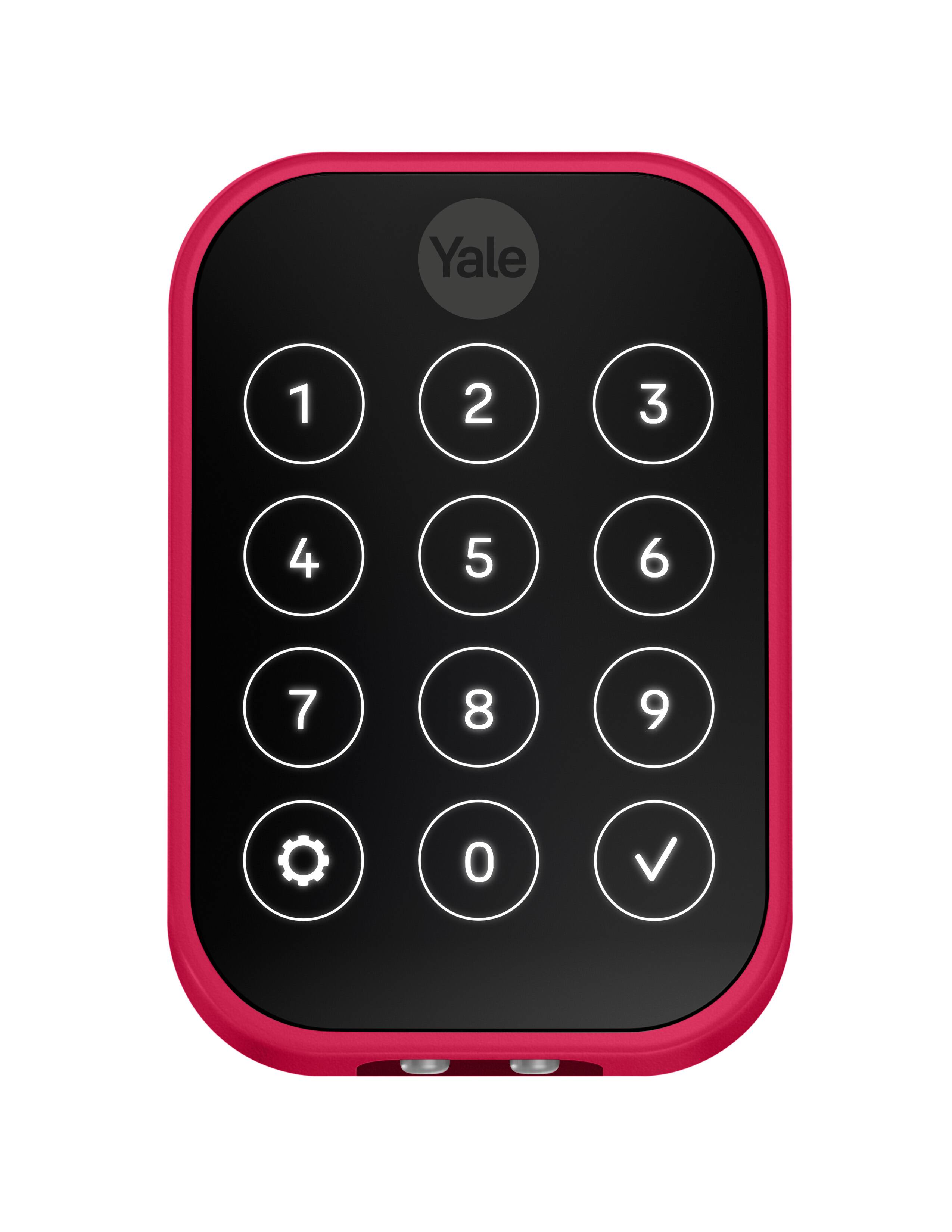 Angle. Yale - Assure Lock 2 - Smart Lock Keyless Wi-Fi Deadbolt with Touchscreen Keypad Access - Pantone Viva Magenta.