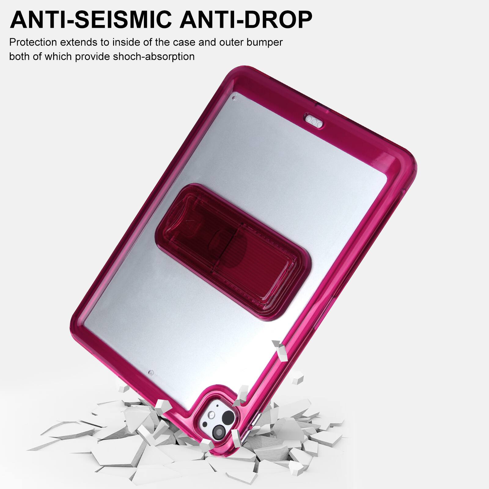 ANTI-SEISMIC ANTI-DROP  
Protection extends to inside of the case and outer bumper both of which provide shock-absorption