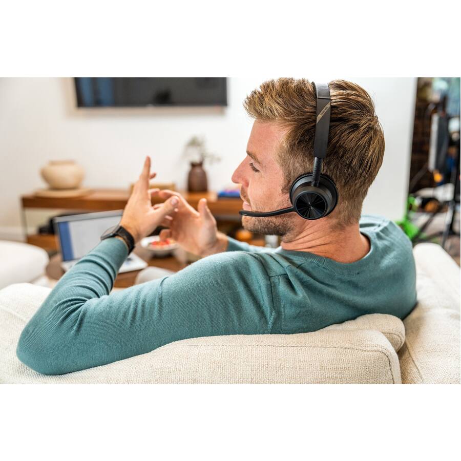 Alt View 4. HP - Poly Voyager 4310 USB-A Headset + BT700 Dongle - Microsoft Teams Certification - Siri, Google Assistant - Mono - USB - Black.