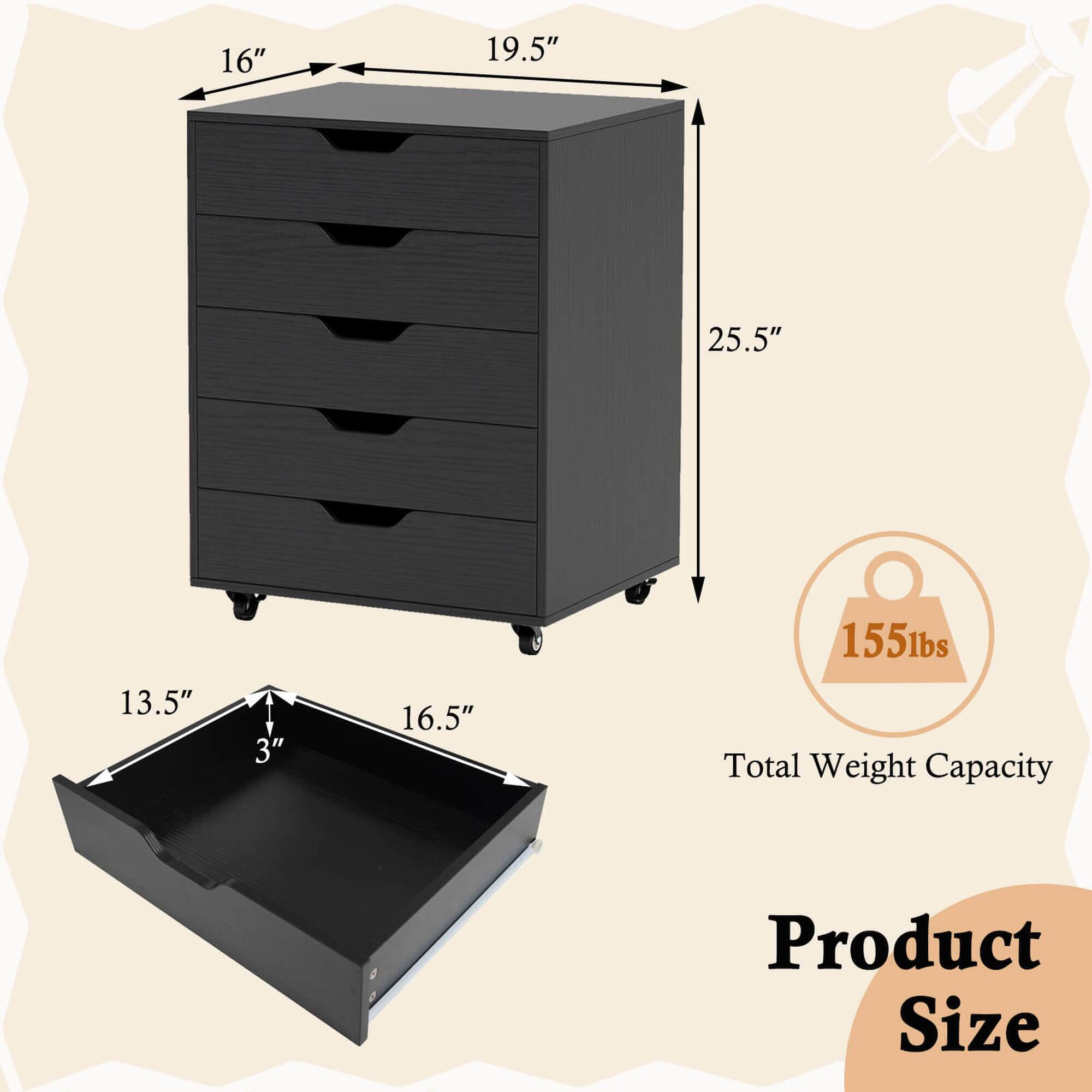 Product Size, 16", 19.5", 25.5", 13.5", 3", 16.5", 155lbs Total Weight Capacity