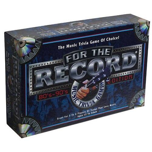 The Music Trivia Game Of Choice!  
FOR THE RECORD  
80's-90's  
MUSIC TRIVIA GAME  
Great for 2 to 4 Players Of Teams That Love Music  
Ages 12 to Adult