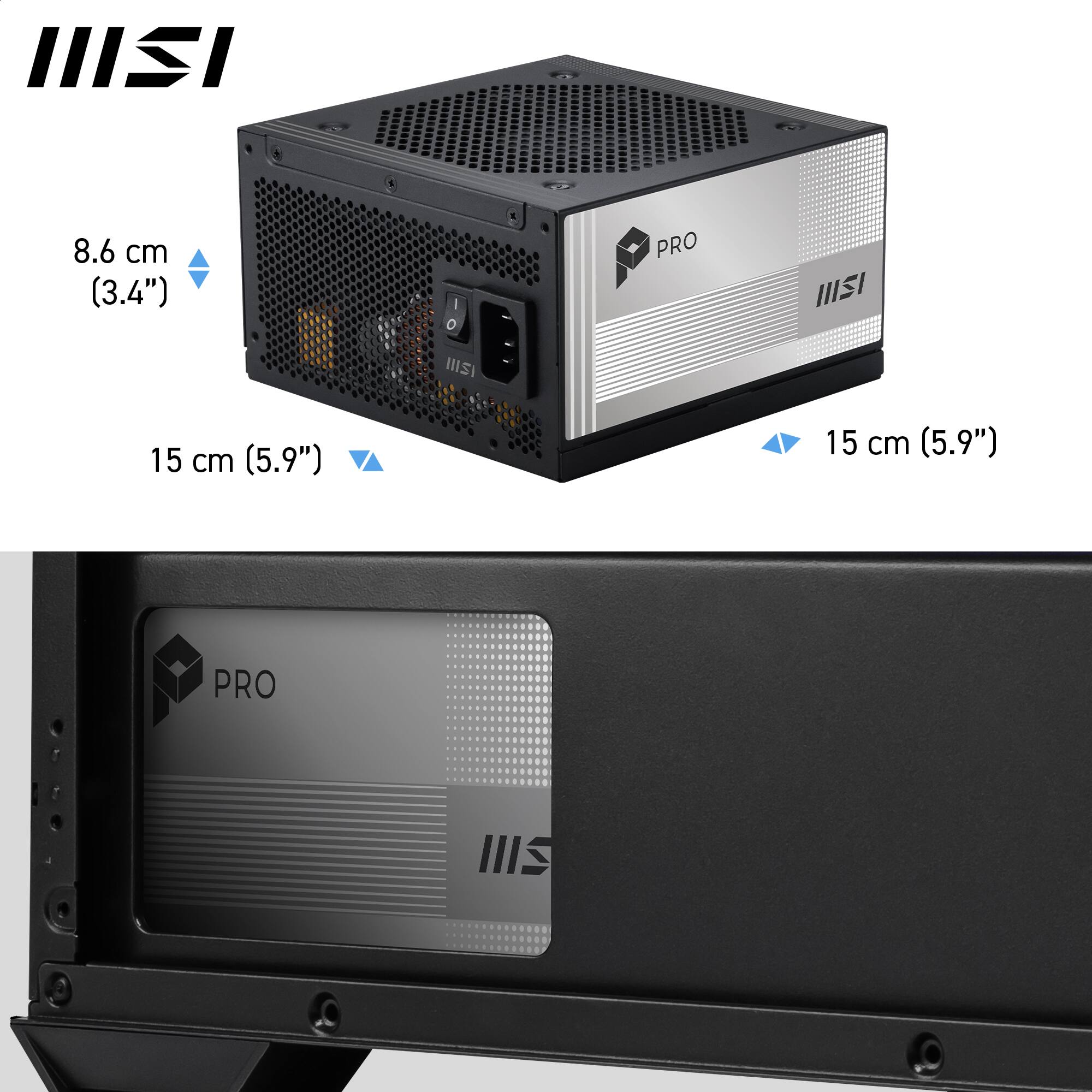 II 8.6 cm (3.4") I O PRO IIISI IISI 15 cm (5.9") 15 cm (5.9") PRO IIIS