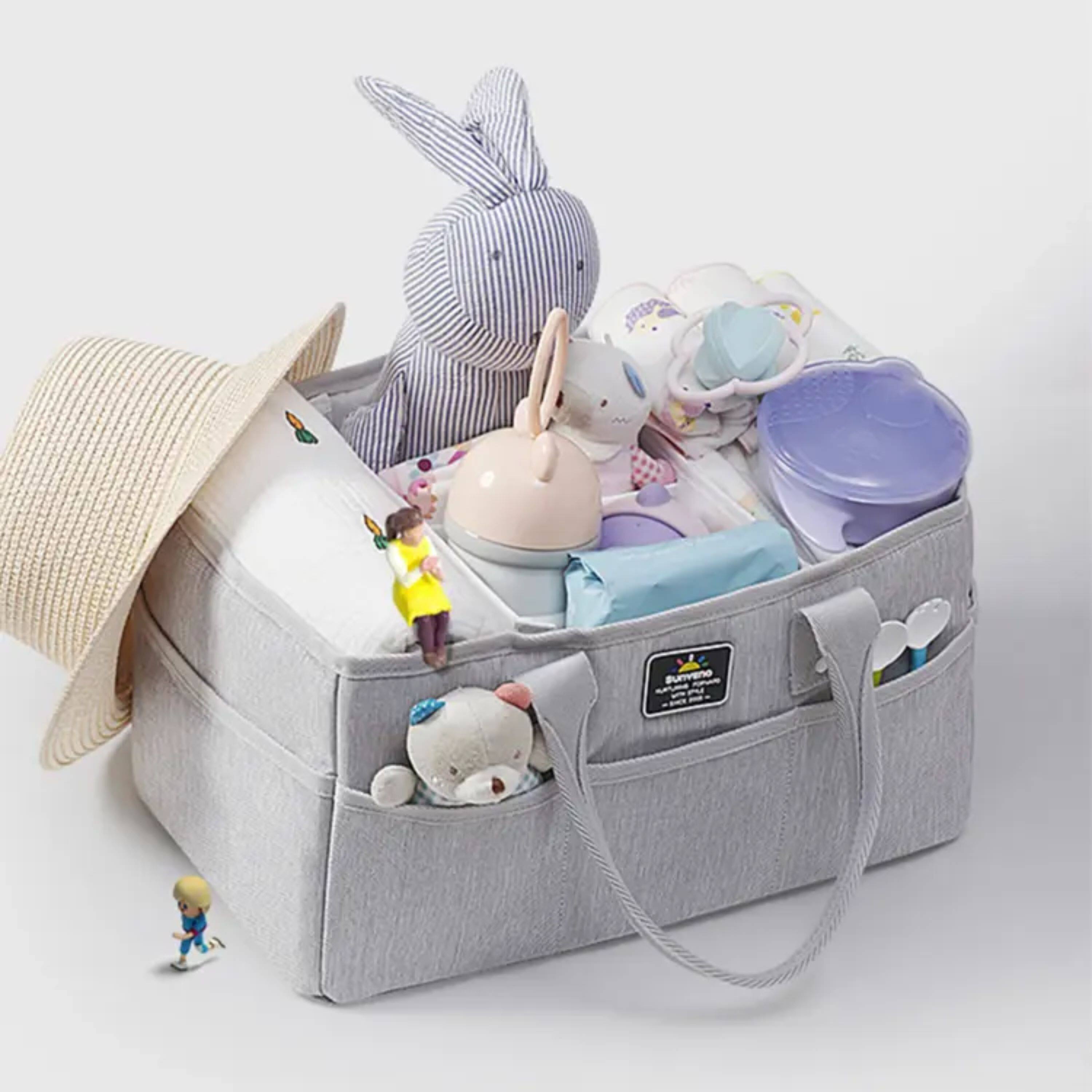 Angle. Kitcheniva - Diaper Caddy Organizer Bag - grey.