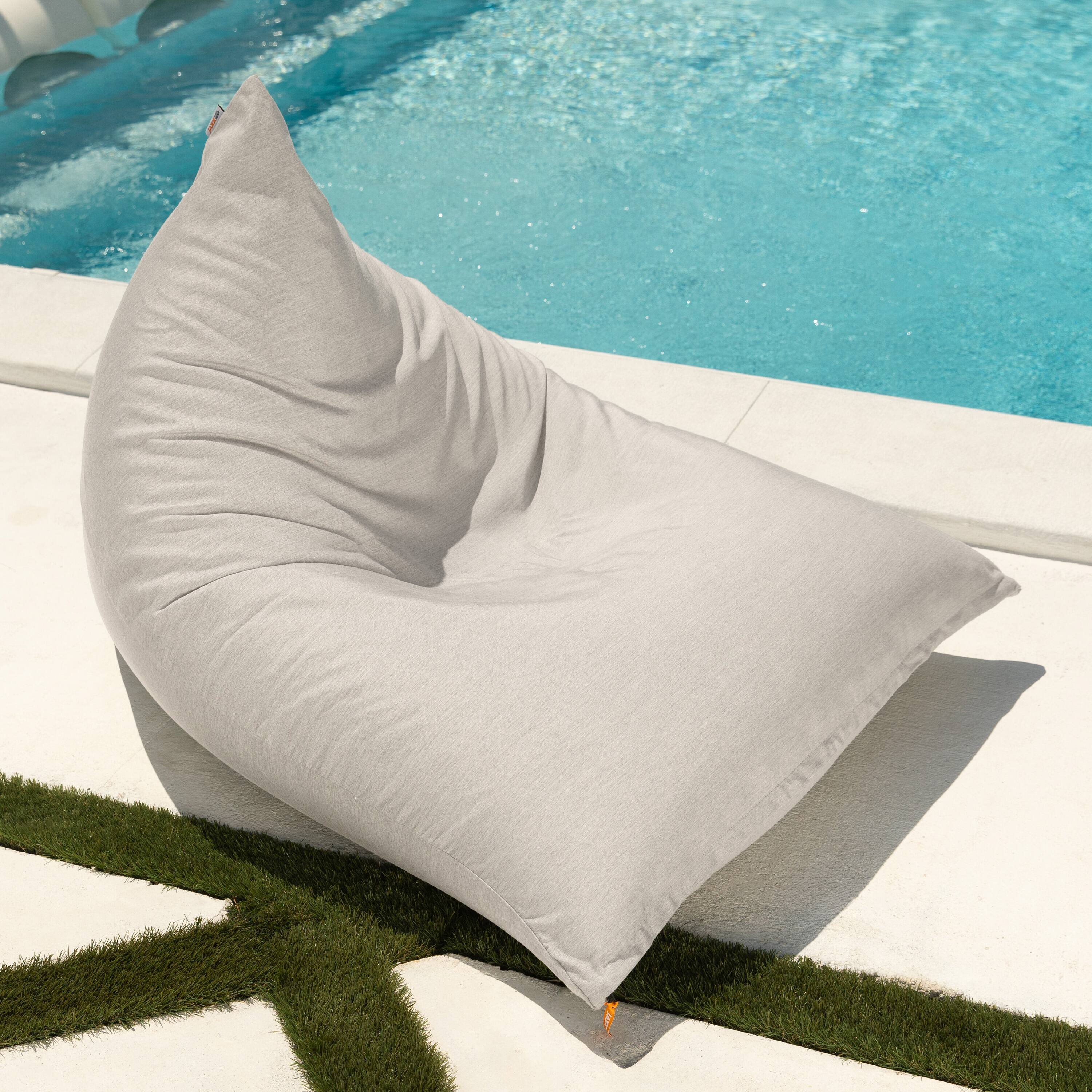 Back. Jaxx - Jaxx Twist Outdoor Bean Bag Chair, Flax - Sunbrella Flax.