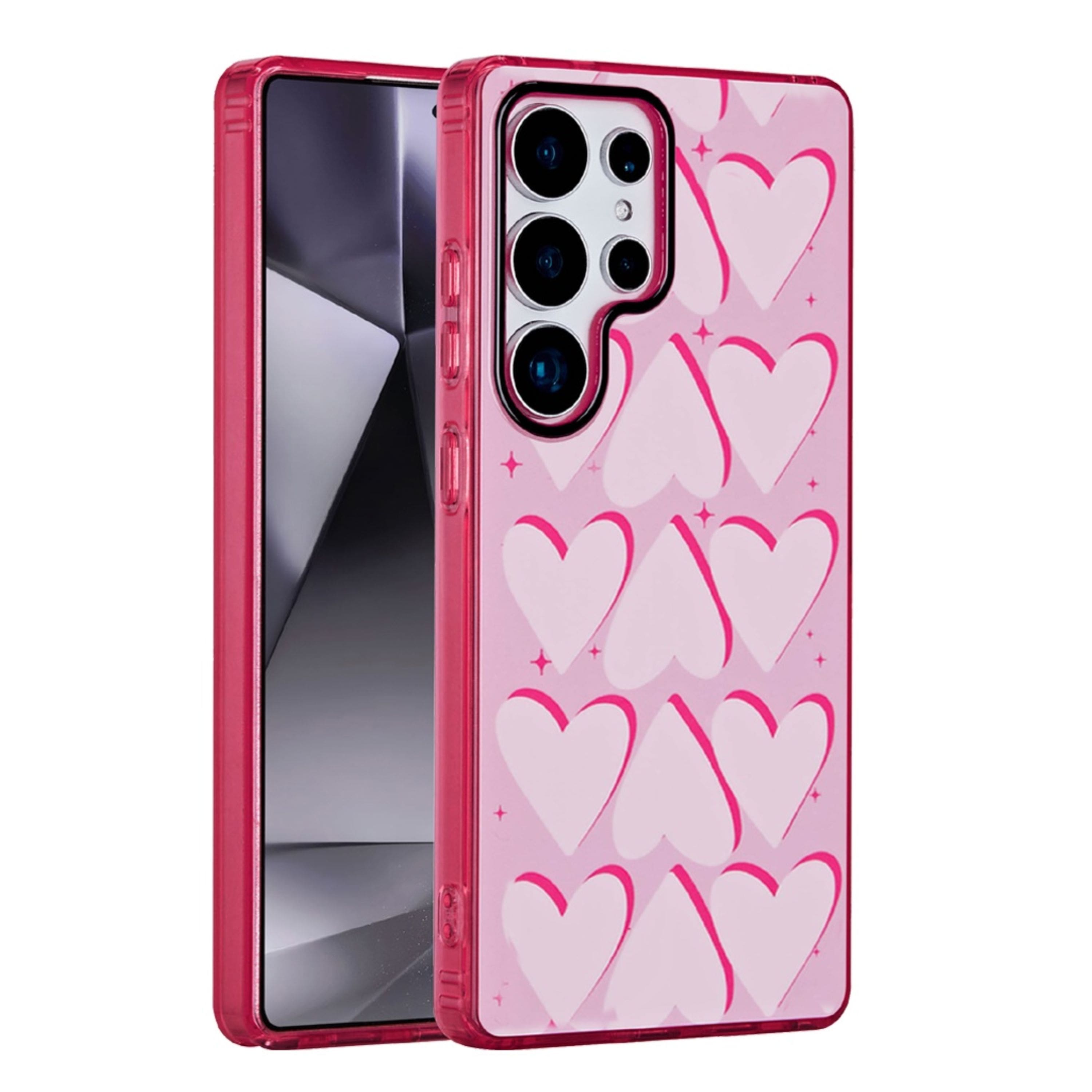 Kitcheniva - Dual Layer In Mold No Fade Design TPU Phone Case For Samsung Galaxy S24 Ultra Big Hearts - Pink price history on PriceWatchPro