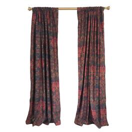 RLF Home - Espadas 100% Cotton Rod Pocket Window Curtain set of 2 Panels 100" x 96" - Burgundy