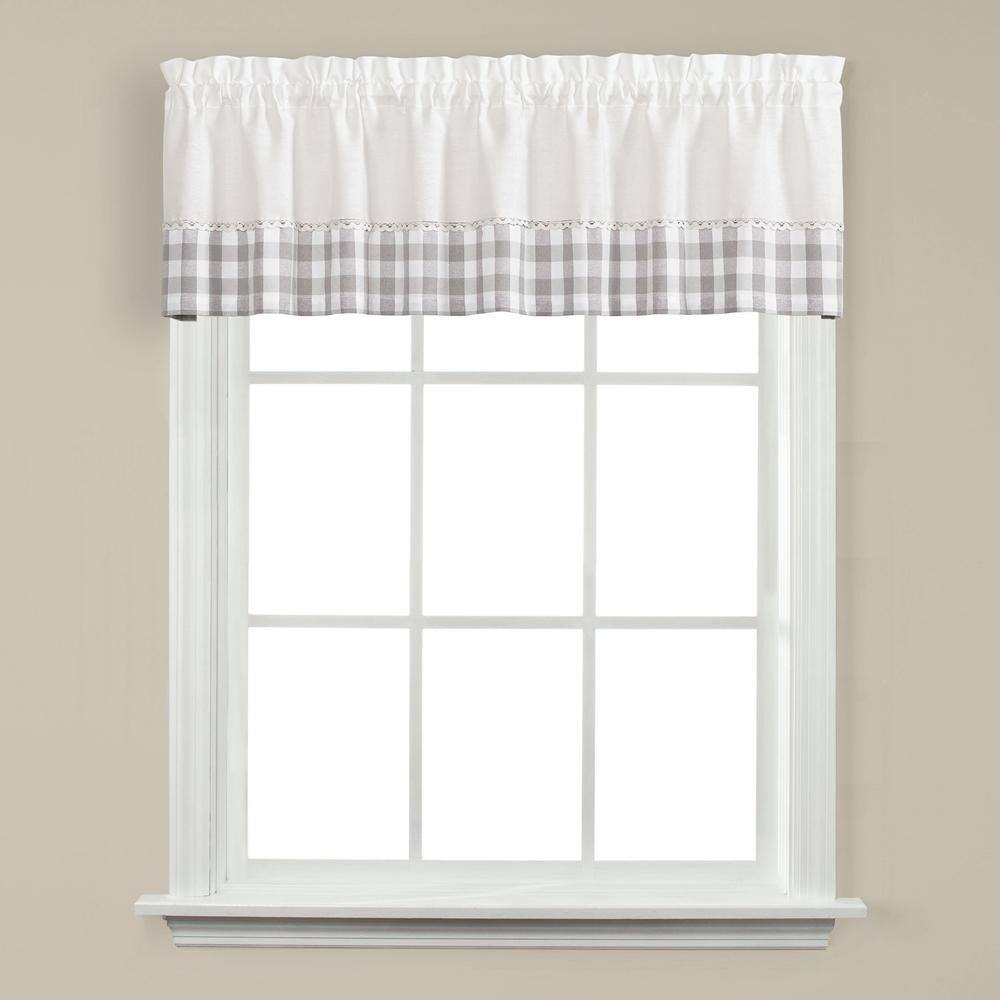 Front. SKL Home - SKL Home Cumberland Traditional Design 36" Tier Pair Curtain With 1.5" Rod Pocket - 57" x 36" Dove Gray - Dove gray.