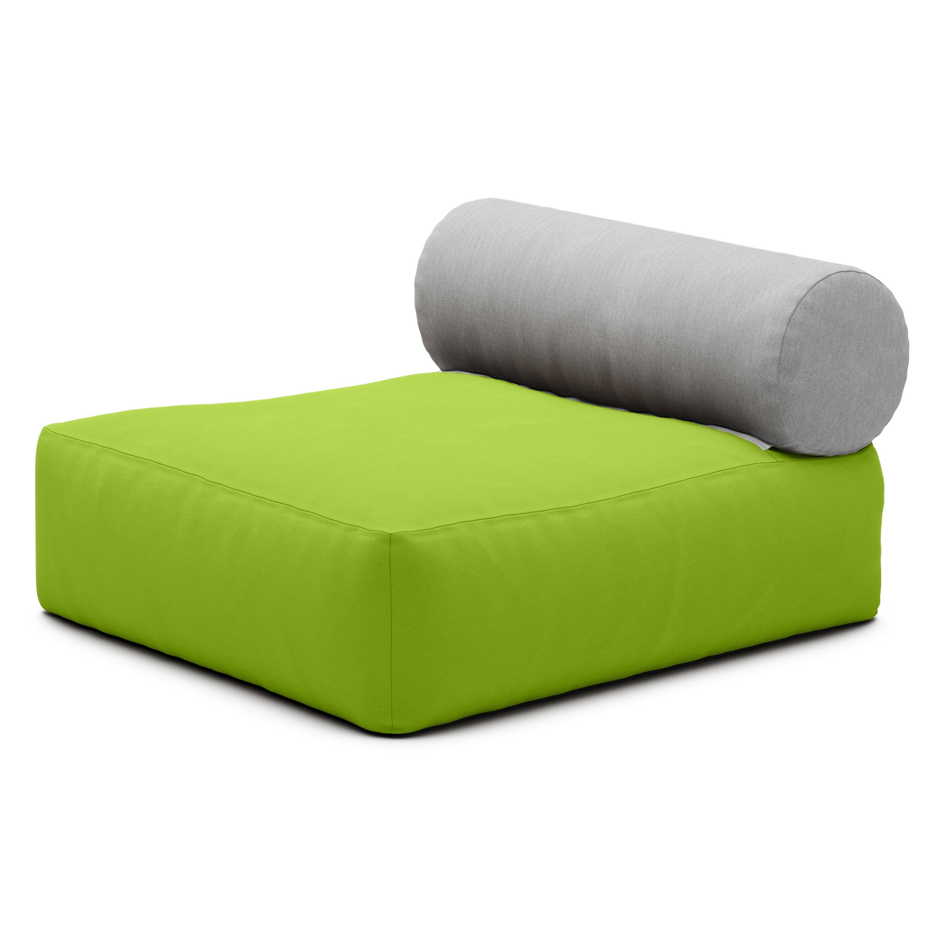 Front. Jaxx - Jaxx Tybee Large Outdoor Lounge w/ Bolster - Sunbrella Lime - Lime.
