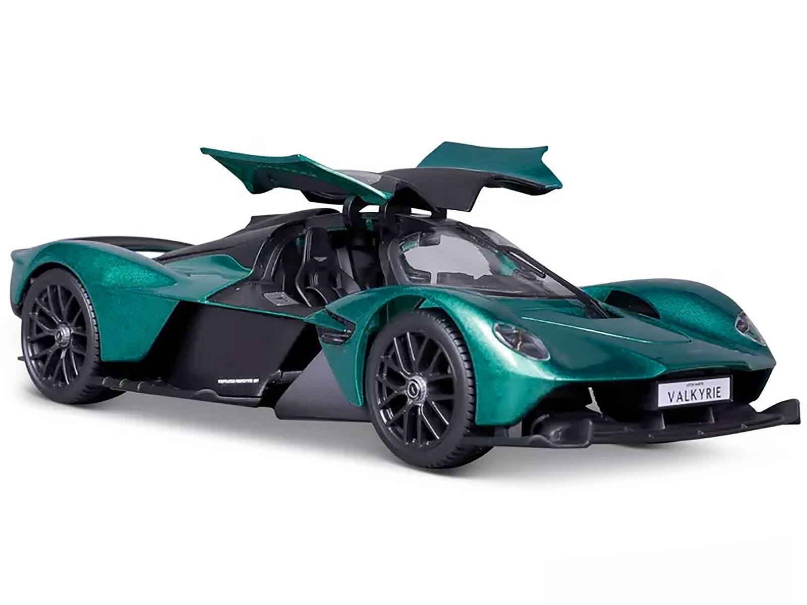 Left. Maisto - Aston Martin Valkyrie Green Metallic with Matt Black Top "Special Edition" Series 1/18 Diecast Model Car by Maisto - Green Metallic And Matt Black.