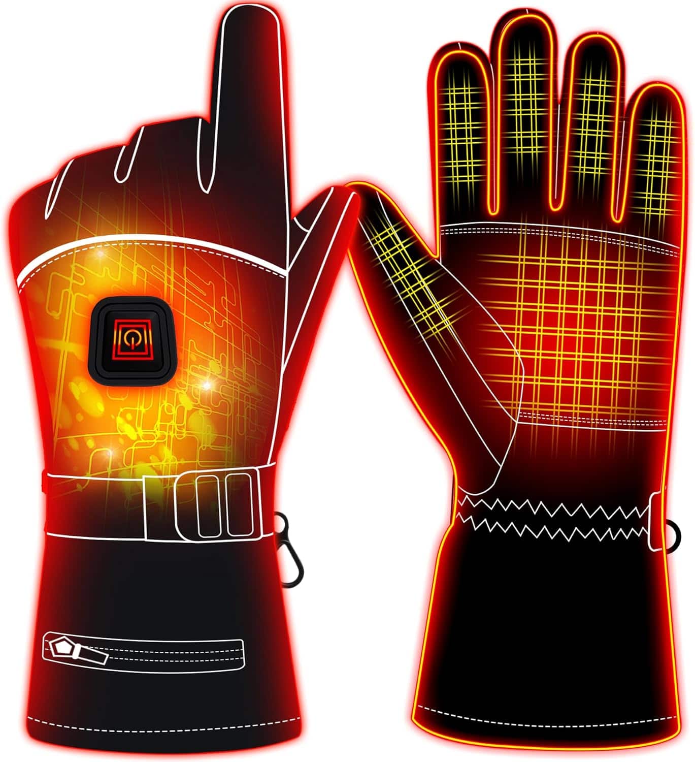 Cozy Serene - Electric Heated Gloves for Men Women,Rechargeable Battery Powered Gloves,Waterproof Touchscreen - 7.4V L size