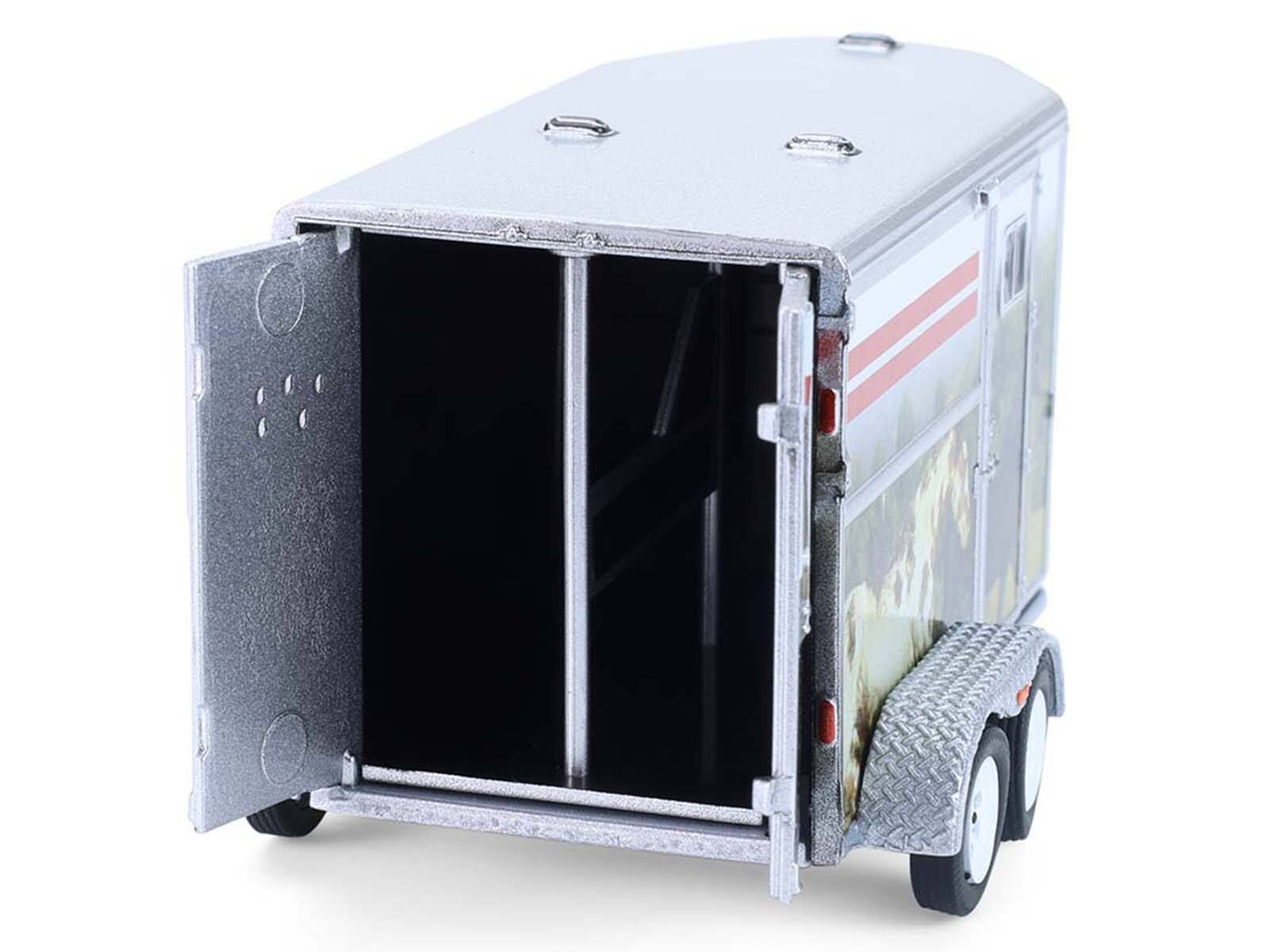 Alt View 3. Greenlight - Horse Trailer Silver with Custom Horse Wrap "Down on the Farm" Series 11 1/64 Diecast Model by Greenlight.