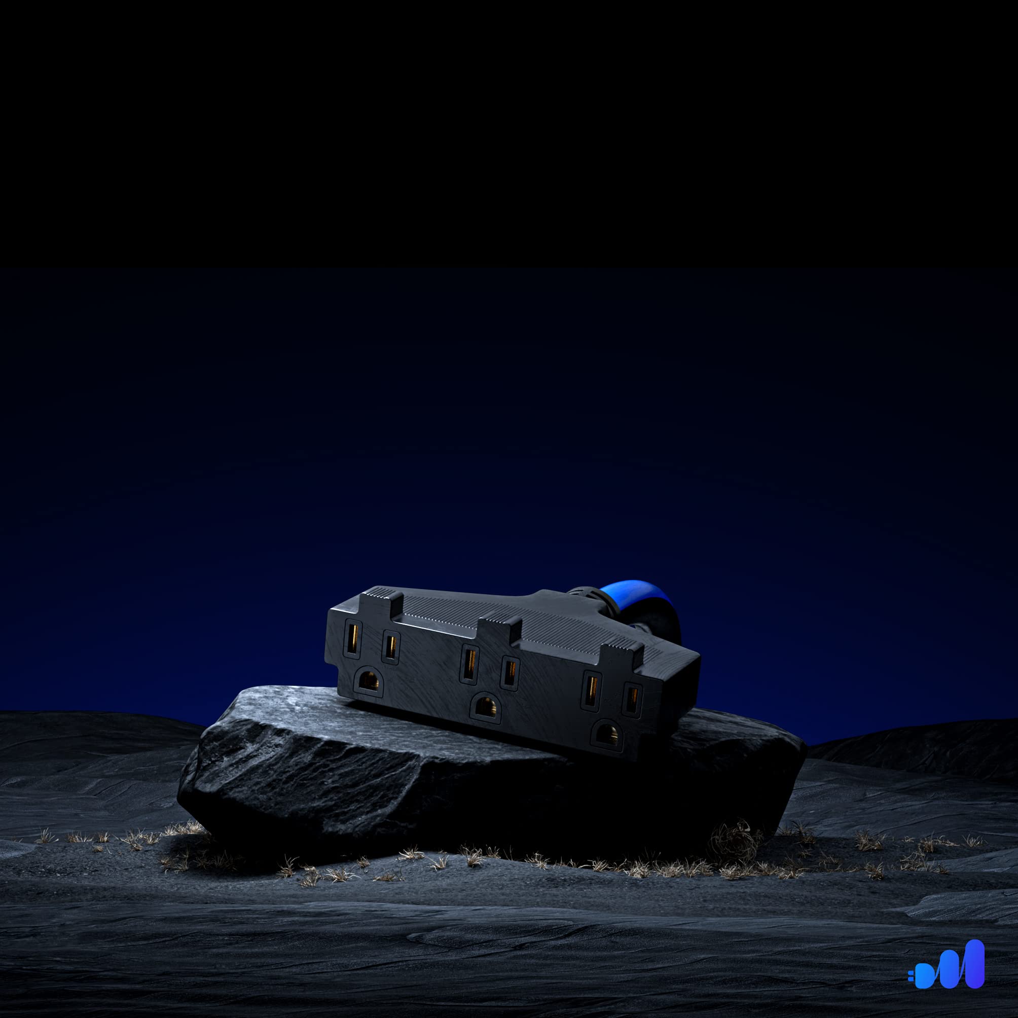 Alt View 1. Maximm - Extension Cord 30 ft, SJTW Extension Cord with Multiple Outlets, 16 Gauge ETL Listed - Black, White and Blue.