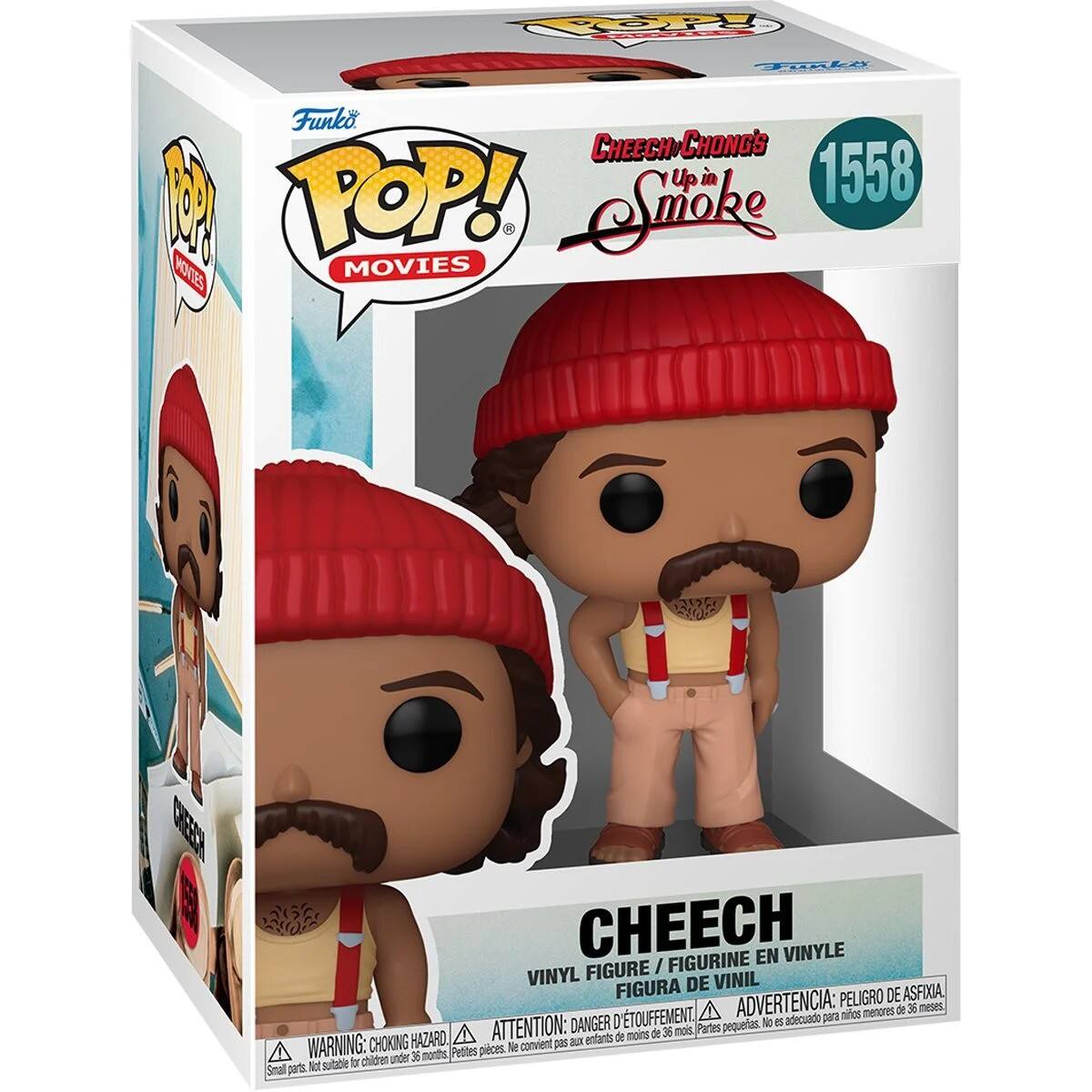 PP Tonke Funko

CHEECH CHONG'S 1 POP! Up in 1558 Smoke MOVIES

CHEECH EN VINYLE FIGURE / FIGURINE VINYL DE VINIL FIGURA

PELIGRO DE ASFIXIA D'TOUFFEMENT ADVERTENCIA: par nios menores de 3 meses

DANGER pequeas. to 1 adecuado HAZARD ATTENTION: entants de moins de 36 mos Partes WARNING: CHOKING

convient pa ax 36 morths Pettes pieces. sutbable fo chidren under Smal parts Not