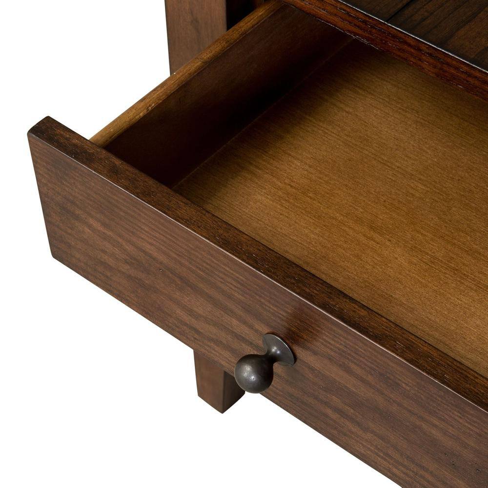 Alt View 2. Liberty Furniture Industries - Lake House End Table in Rustic Brown Oak - Brown.
