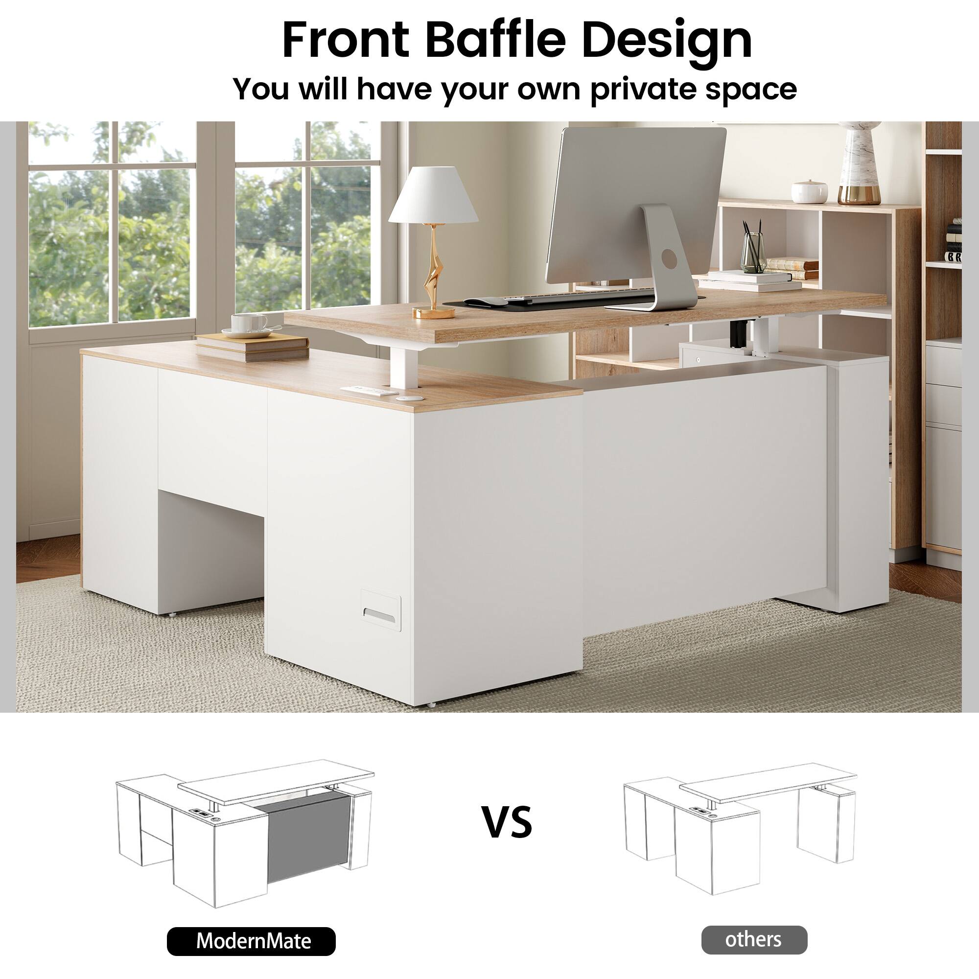 Front Baffle Design  
You will have your own private space  

ModernMate vs others