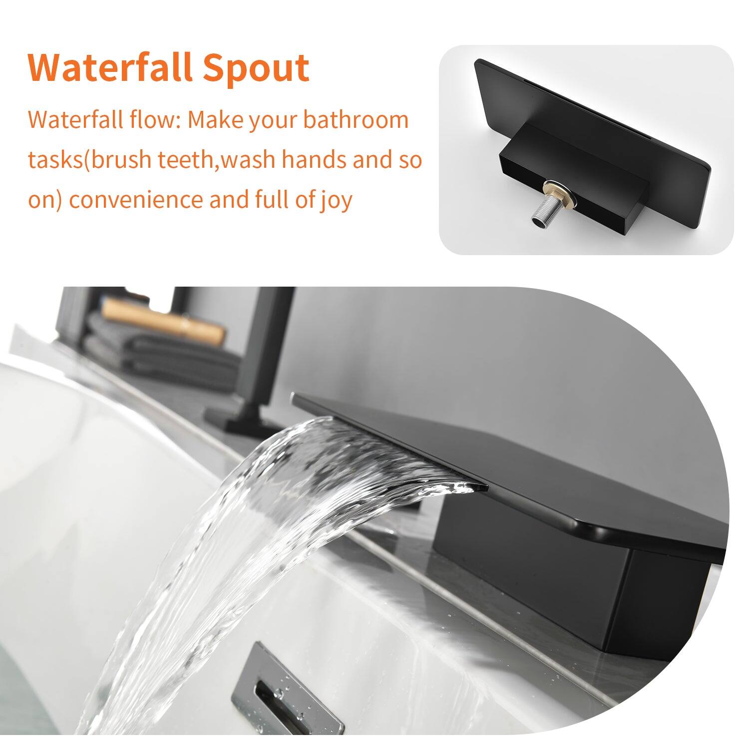 Waterfall Spout

Waterfall flow: Make your bathroom tasks (brush teeth, wash hands and so on) convenience and full of joy
