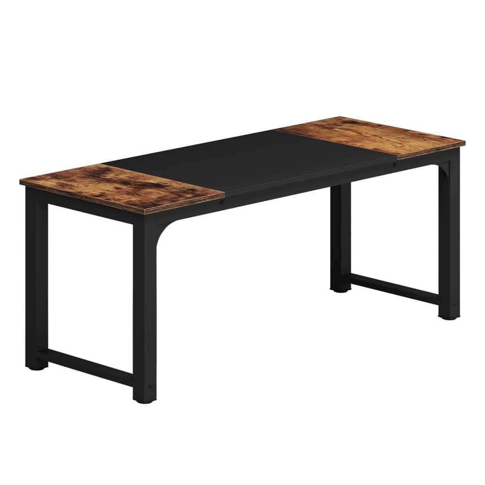Kadyn - Study Writing Desk, Computer Desk,Modern Computer Desk, Industrial Style Desk Computer Workstation - Brown & Black