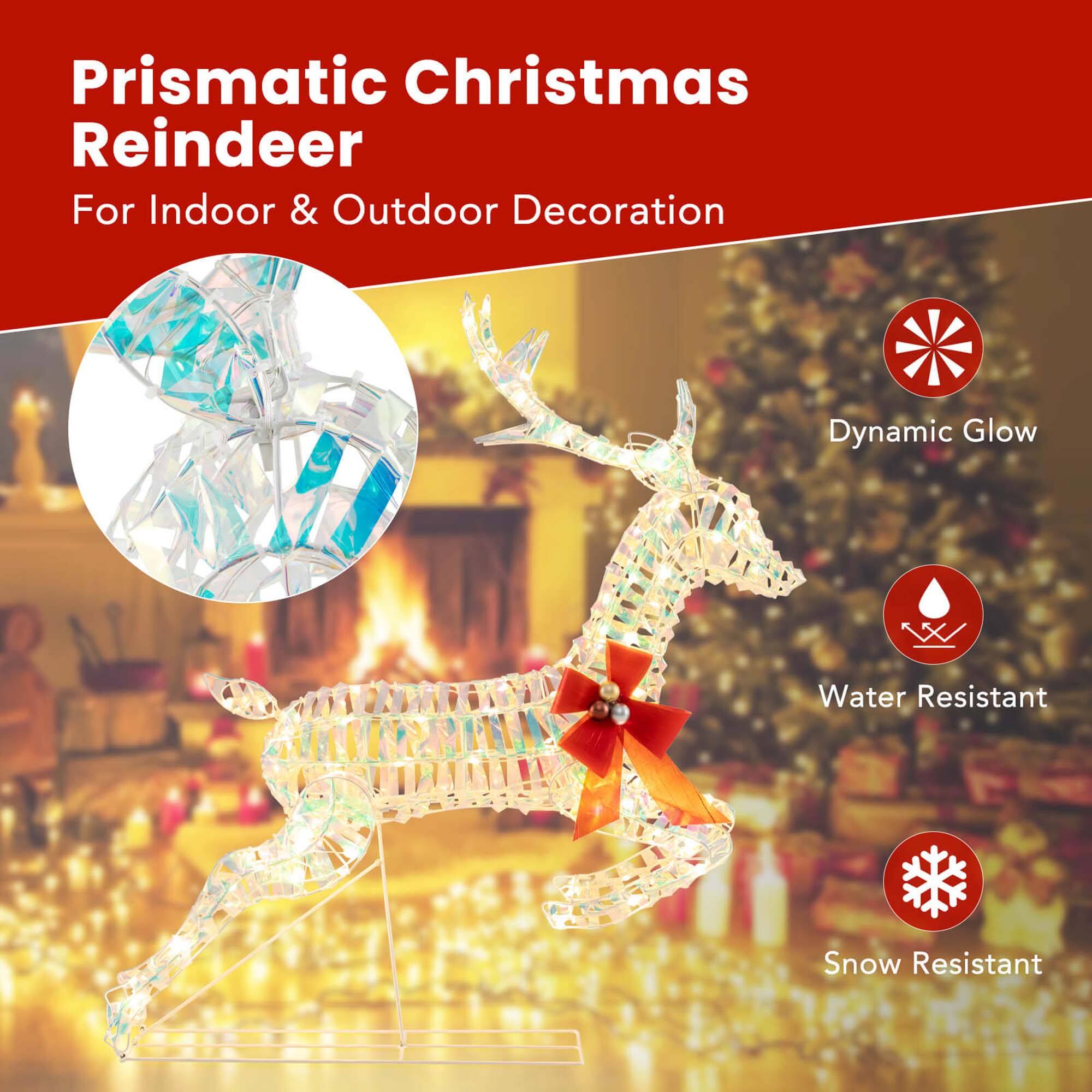 Prismatic Christmas Reindeer for Indoor & Outdoor Decoration

- Dynamic Glow
- Water Resistant
- Snow Resistant