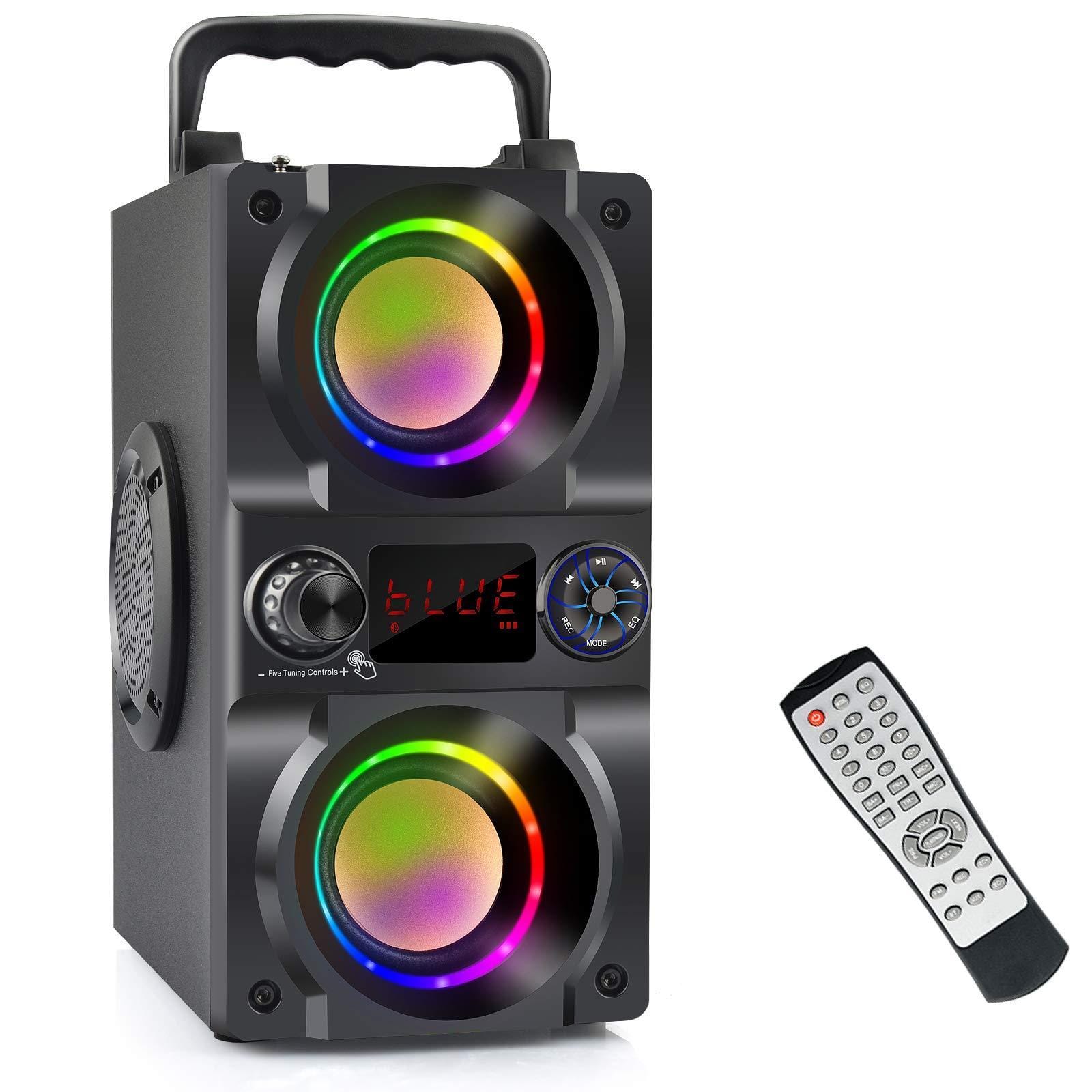 Pacoar Cade - Light 40w (60w Peak) Portable Wireless With Colorful Lights Double Subwoofer Heavy Bass Fm Radio Mp3 Player 5.0 Loud - Default